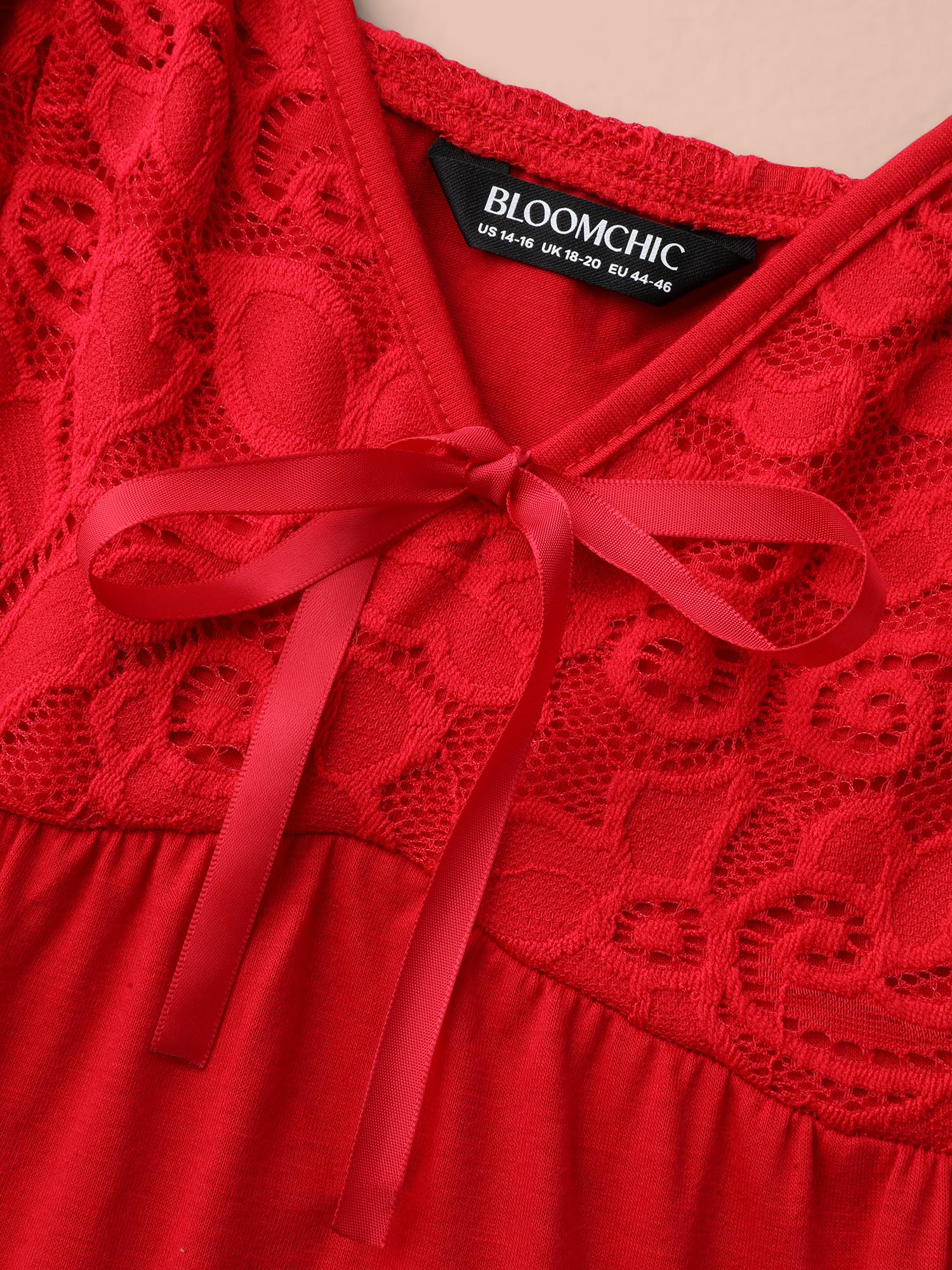 Bowknot Crochet Lace Asymmetrical Hem Lounge Dress - Image 6