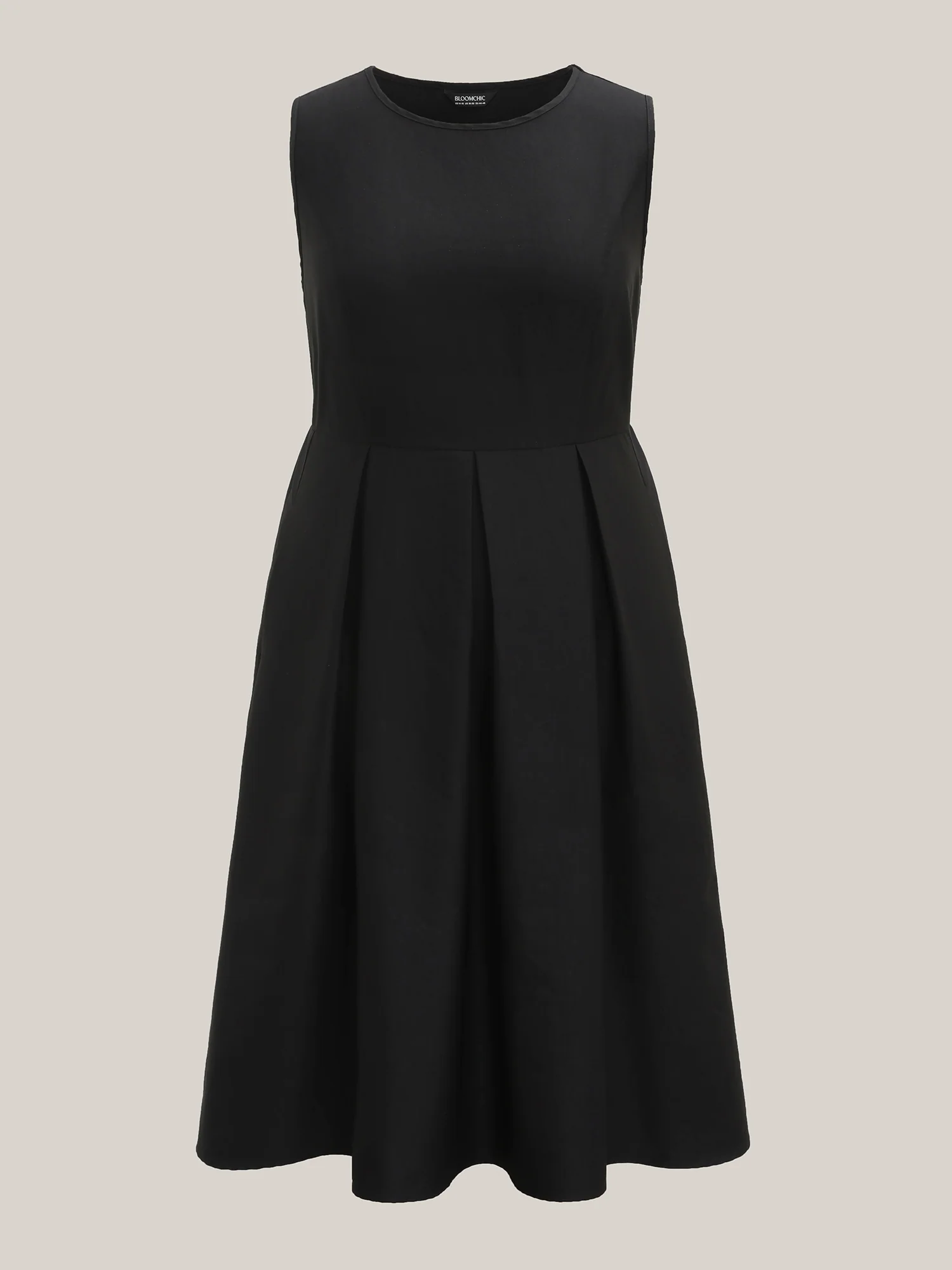 Classic Woven Inner Pleated Midi Dress - Image 5