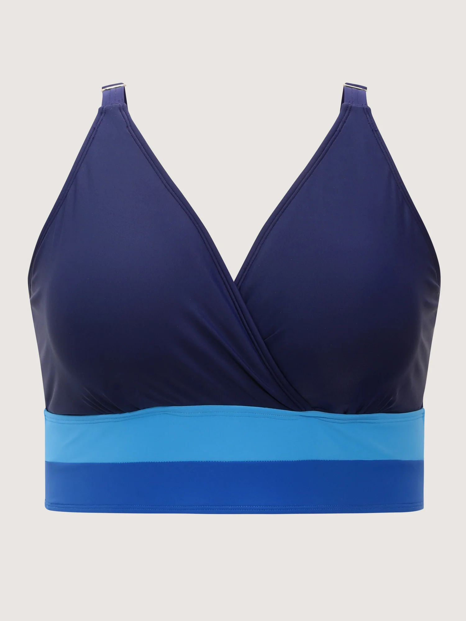 Colorblock Surplice Neckline Swim Top - Image 6