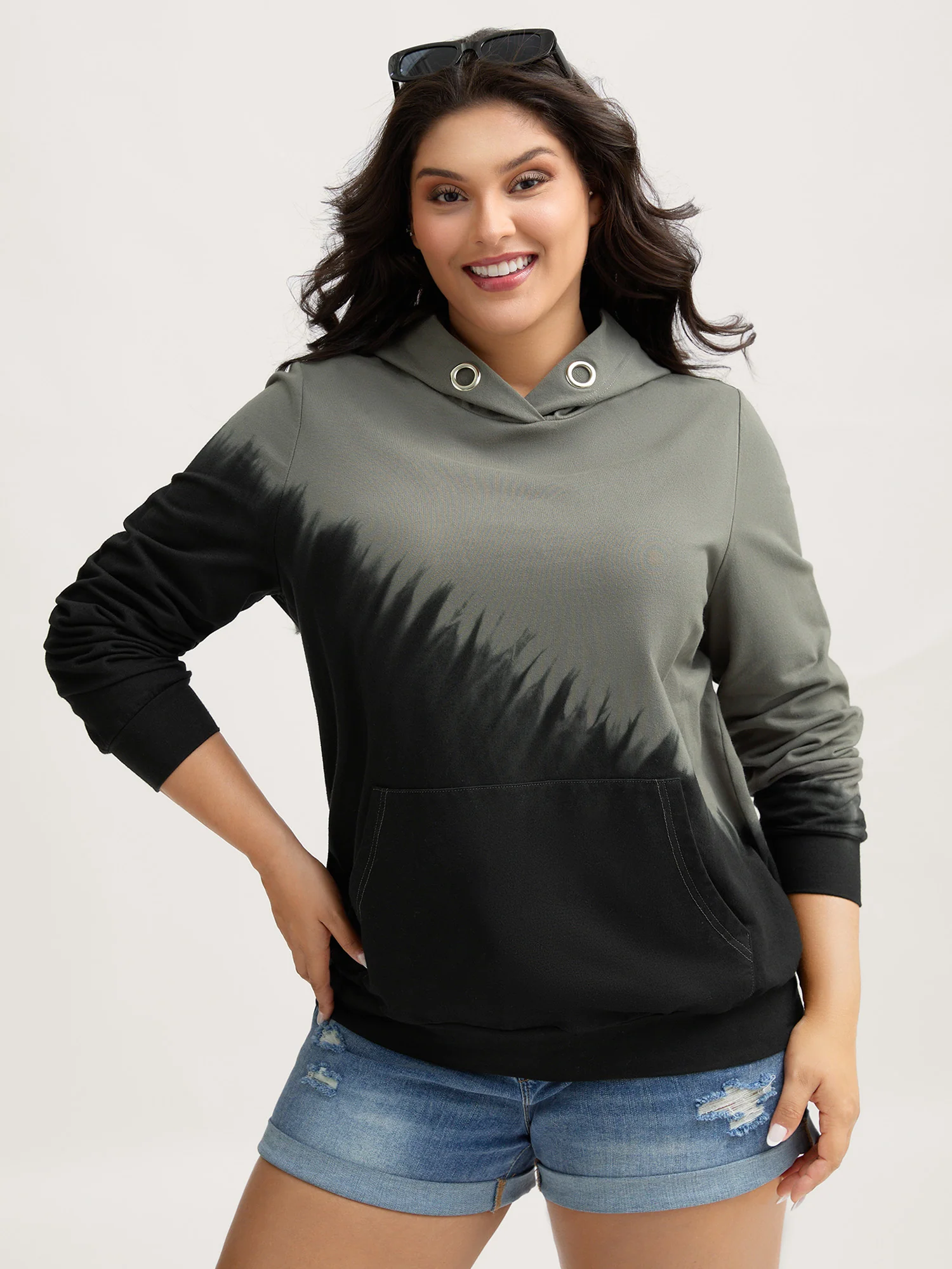 Cotton Dip-Dyeing Smudge Hoodie