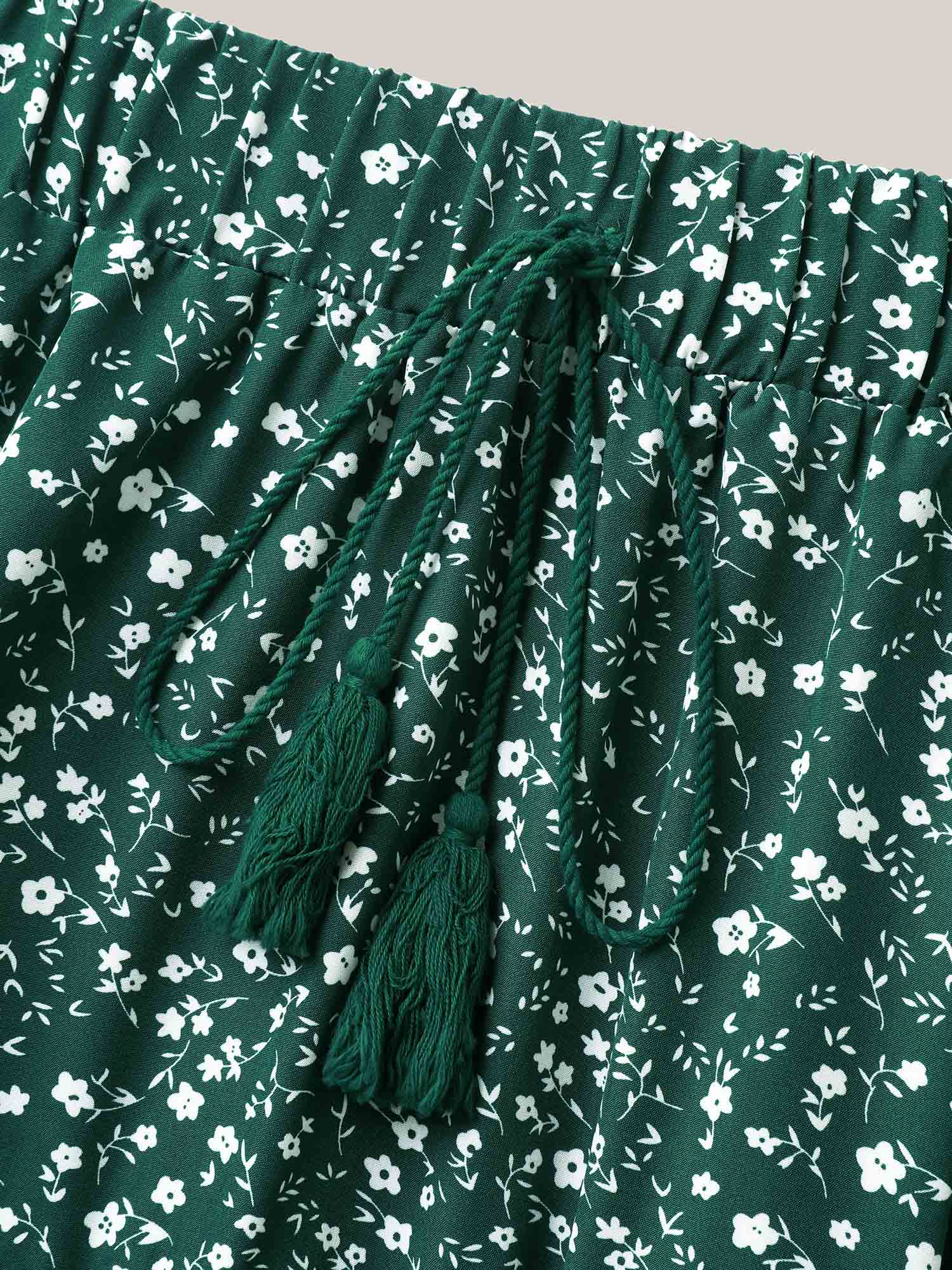 Ditsy Floral Print Tiered Tied Maxi Skirt - Image 6