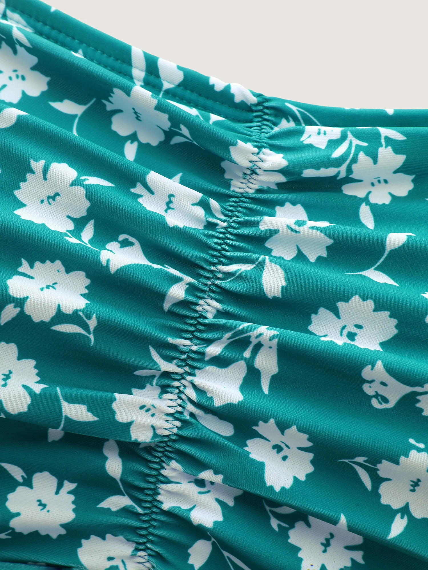 Ditsy Floral Ruched Empire Waist Swim Dress - Image 31