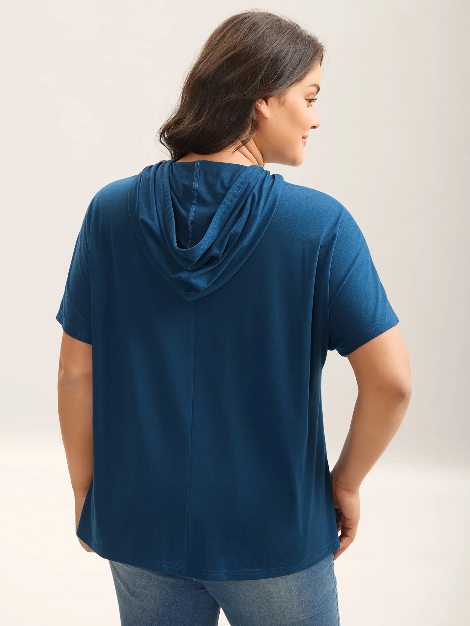 Floral Embroidered Patchwork Hooded T-Shirt - Image 4