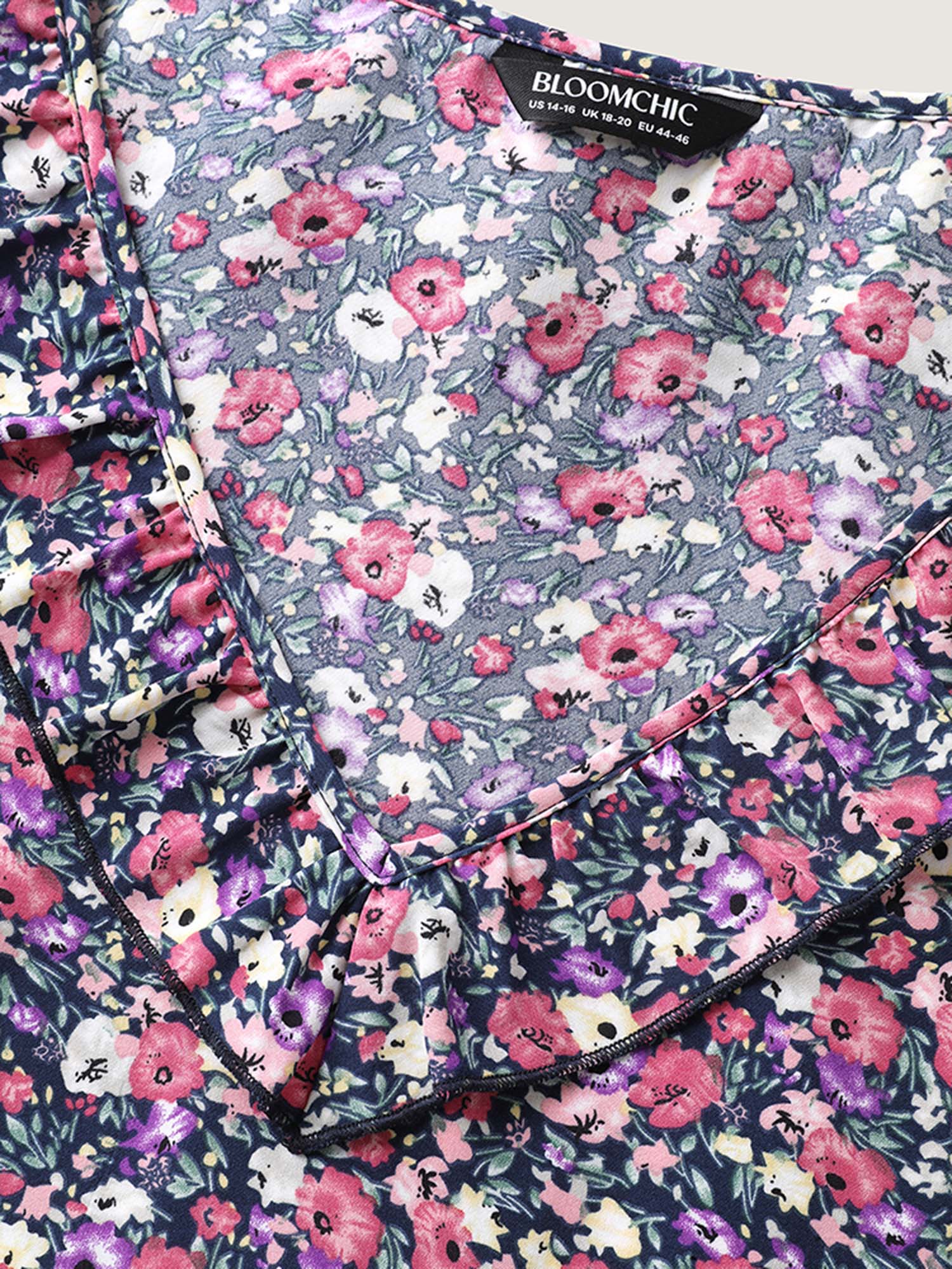 Floral Print Lotus Neck Tank Top - Image 5