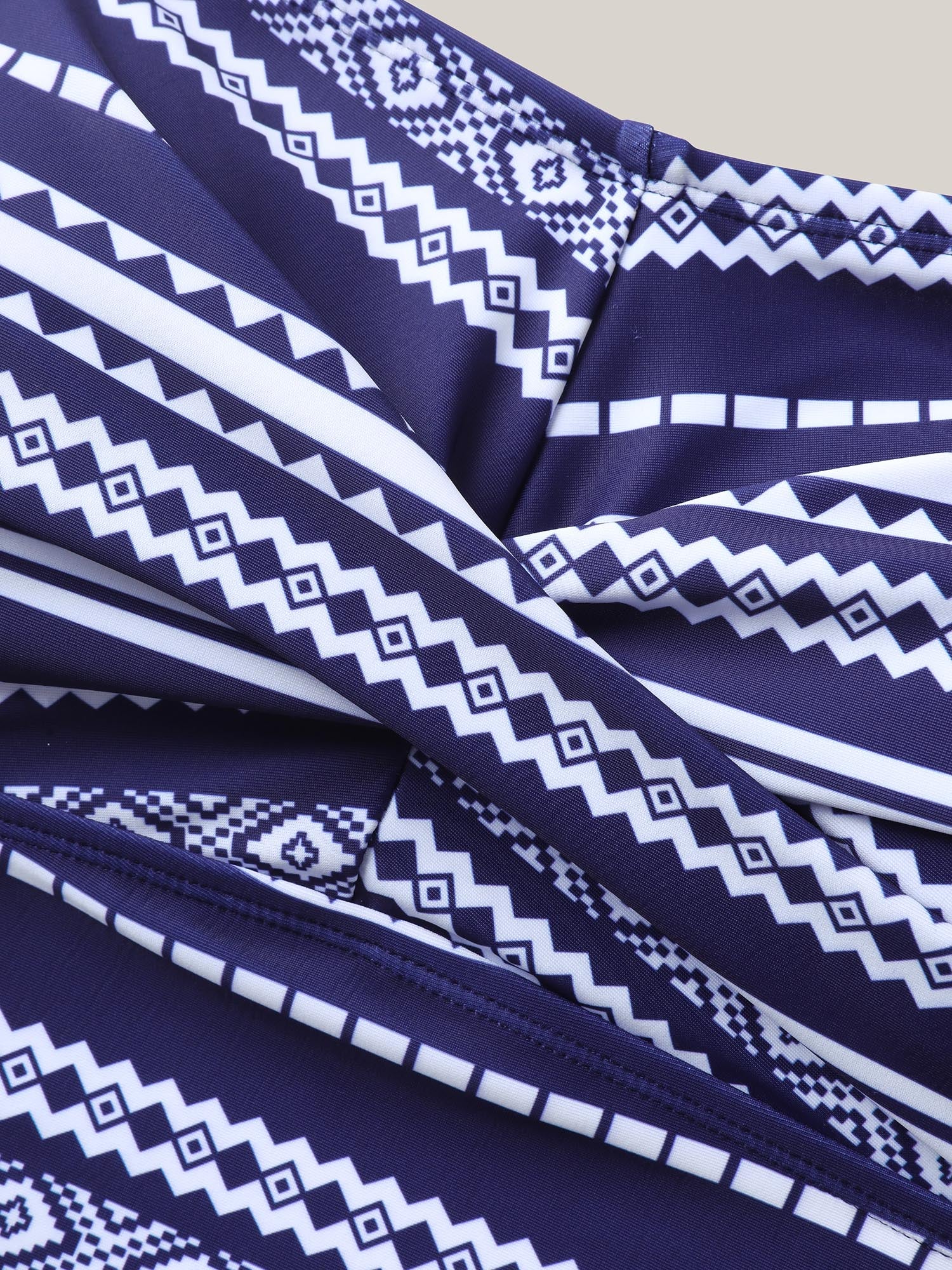 Geometric Stripe Twist Front Swim Top - Image 6