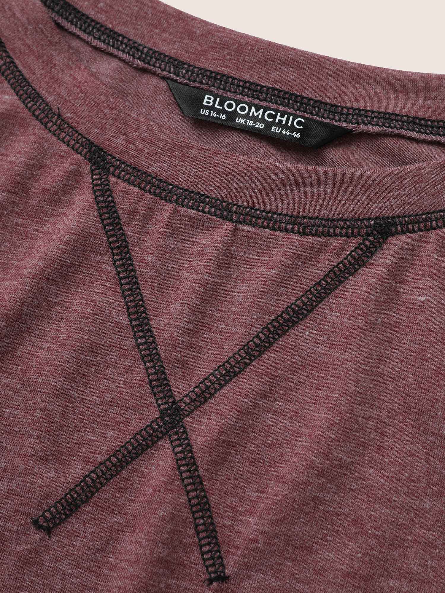 Heather Contrast Stitch Raglan Sleeve T-shirt - Image 5