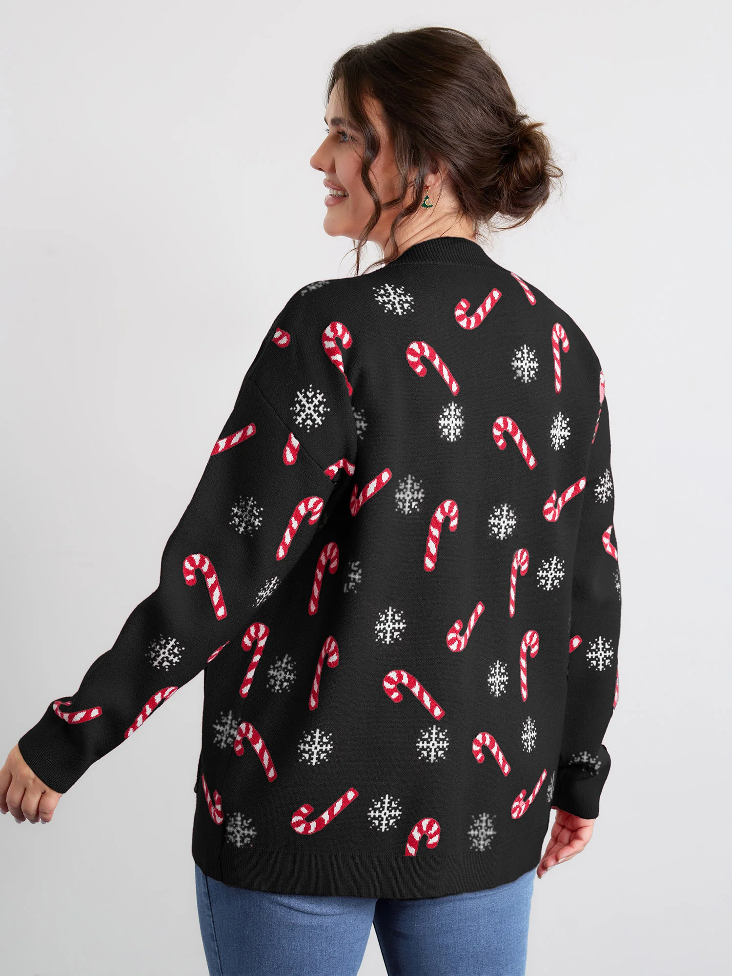 Holiday Candy Patch Pockets Knit Cardigan - Image 12