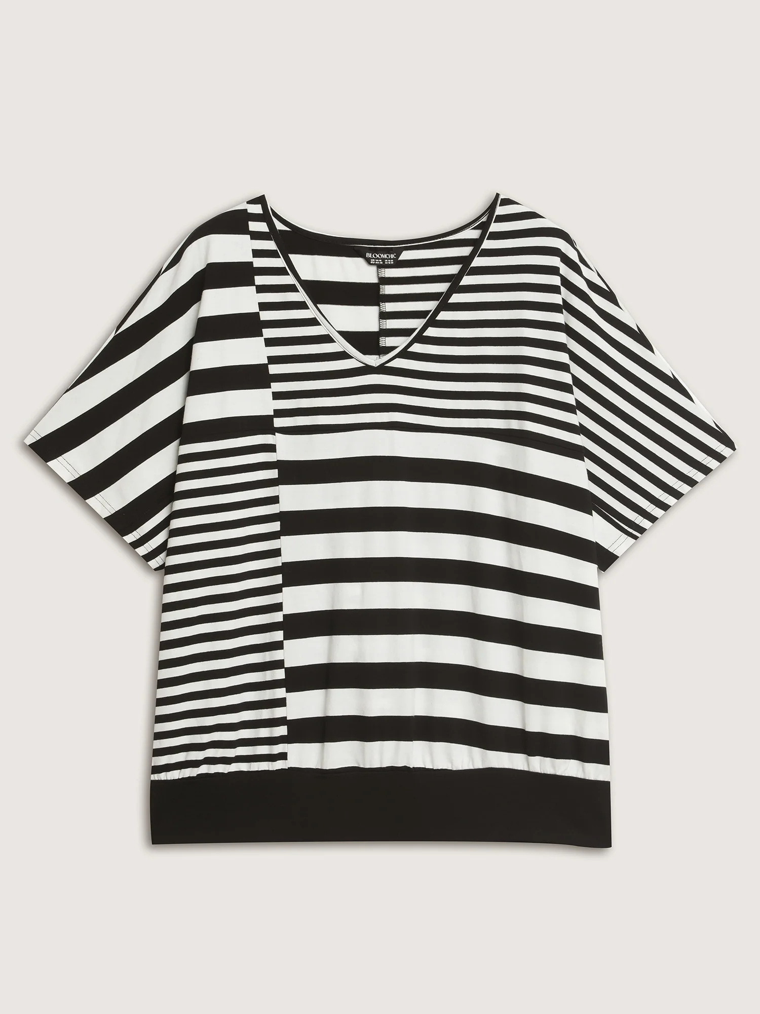 Irregular Stripes Color Contrast T-Shirt - Image 6