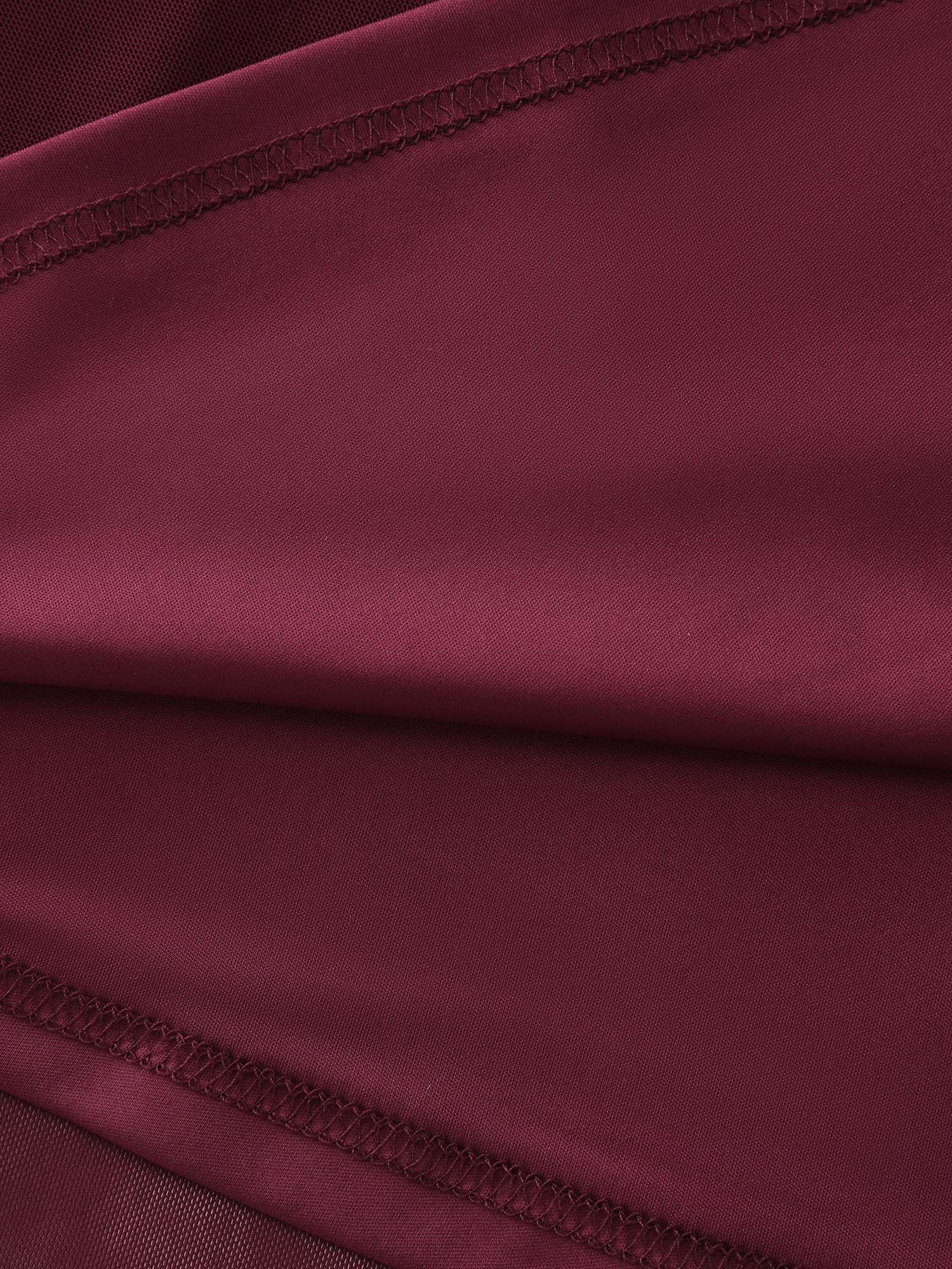 Lace Trim Color Contrast Pleated Sleep Dress - Image 6