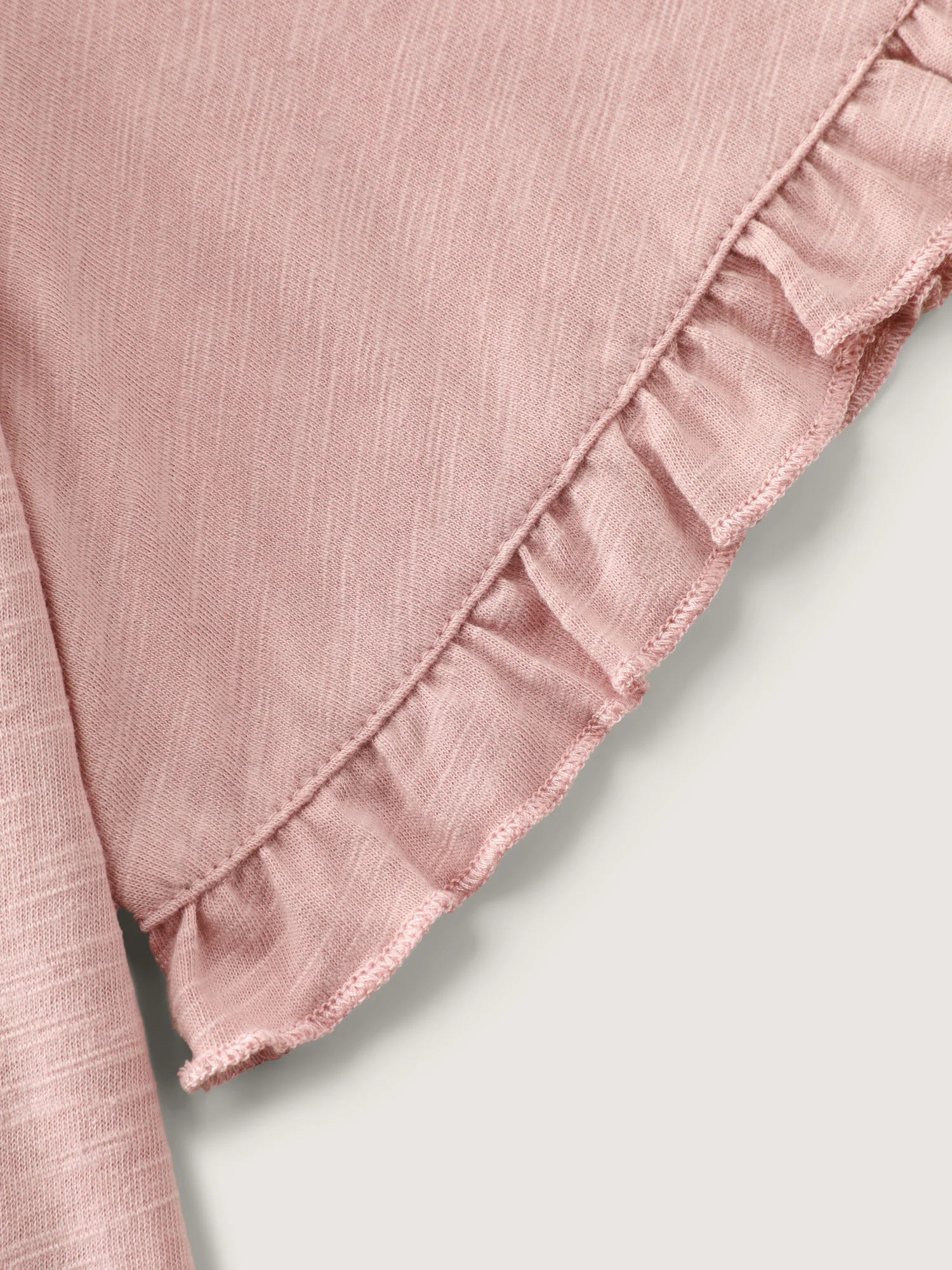 Lace Trim Ruffled Hem Plain Knit Top - Image 6