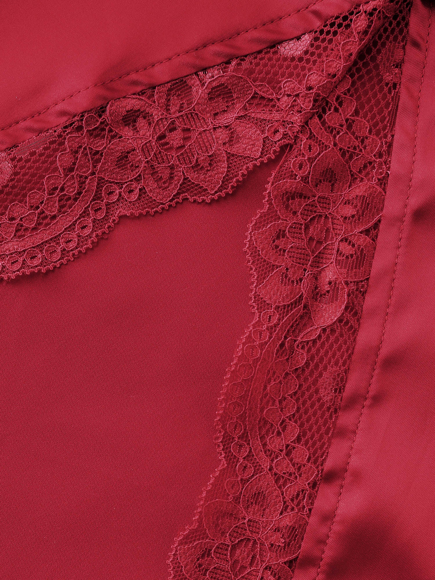 Lace Trim Slit Side Tie Sleep Dress - Image 8