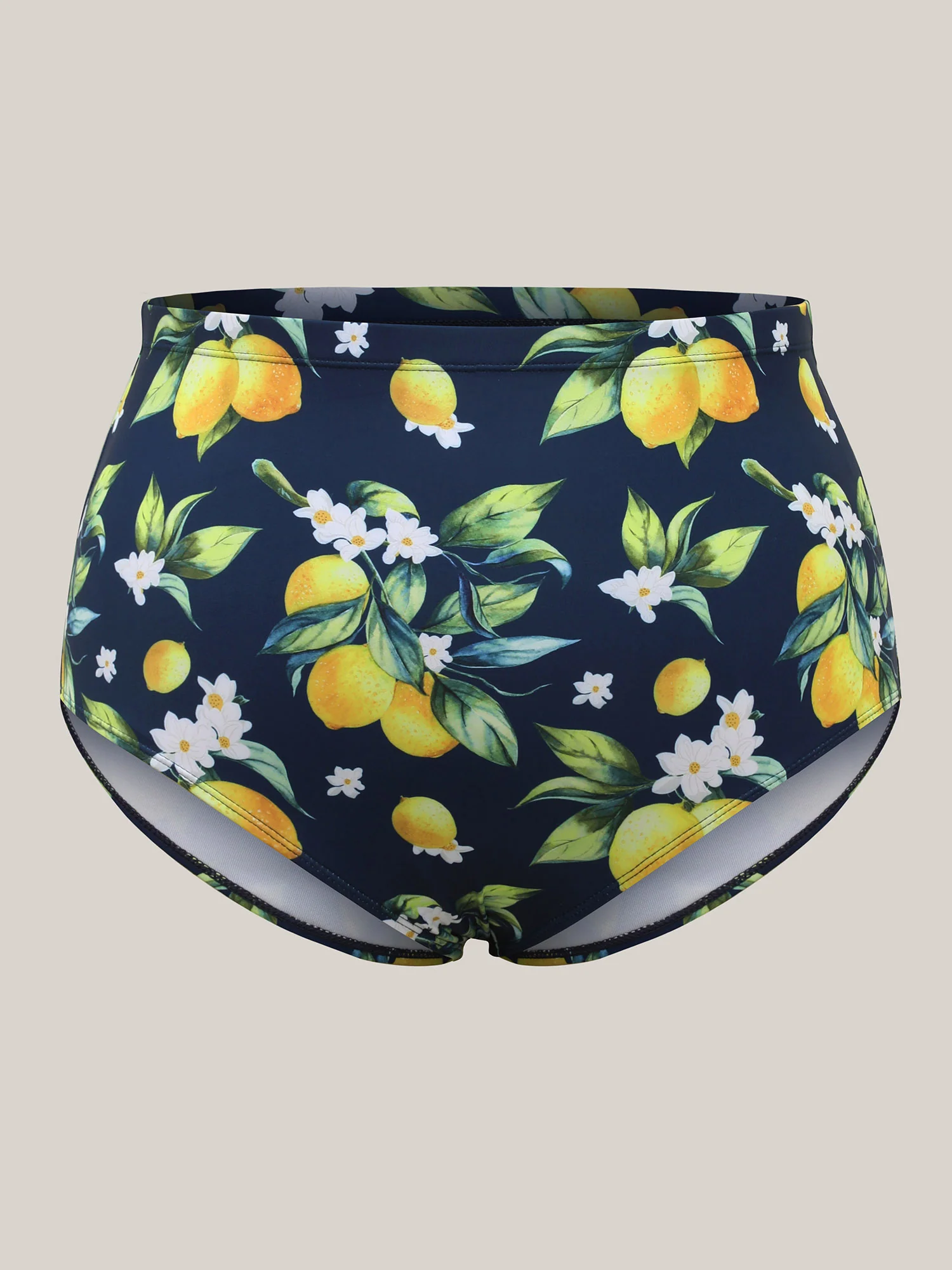 Lemon Print Twist Front Flowy Swim Dress - Image 11