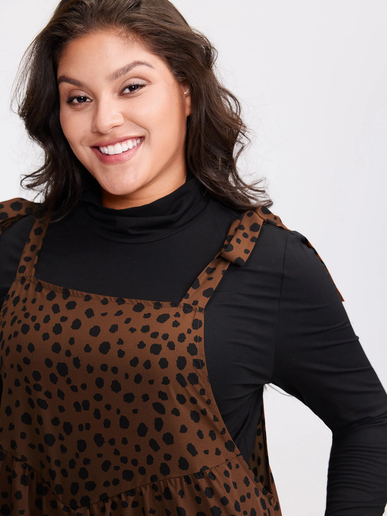 Leopard Print Shirred Shoulder Ties Jumpsuit - Image 9