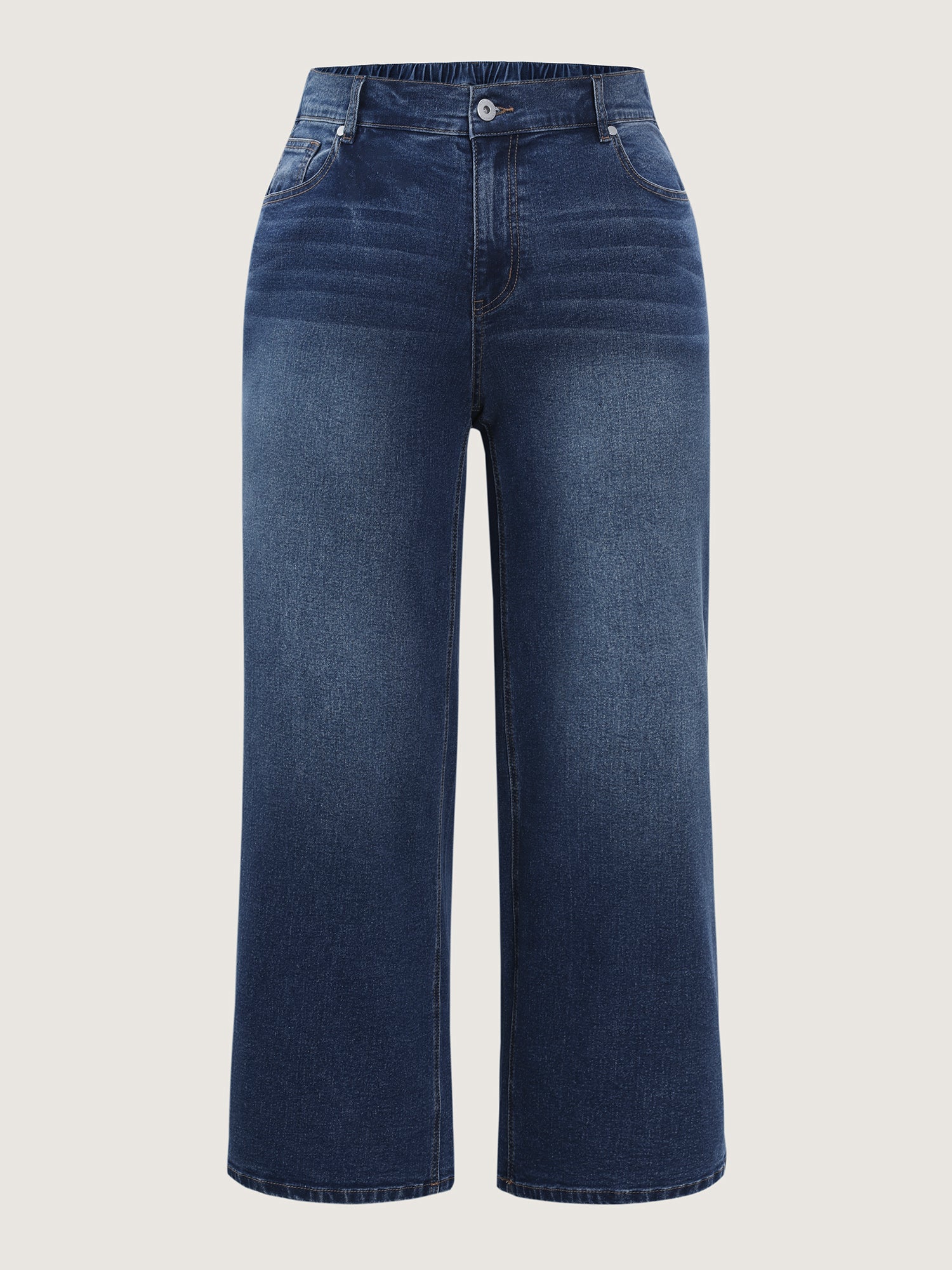 Mid-Rise Washed Effect Wide-Leg Jeans - Image 6