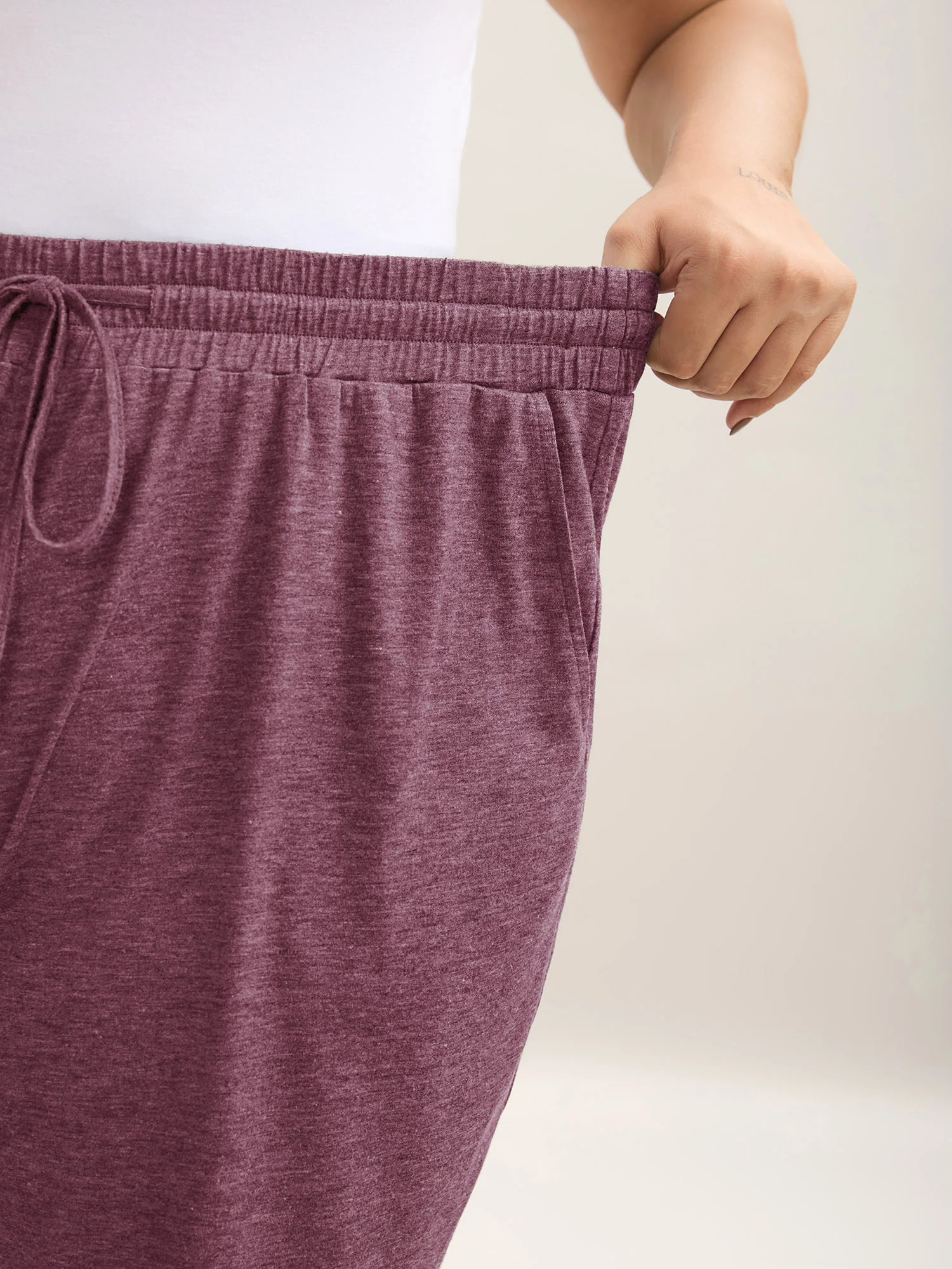 Mixed Color Knit Drawstring Loungewear Bottoms - Image 22