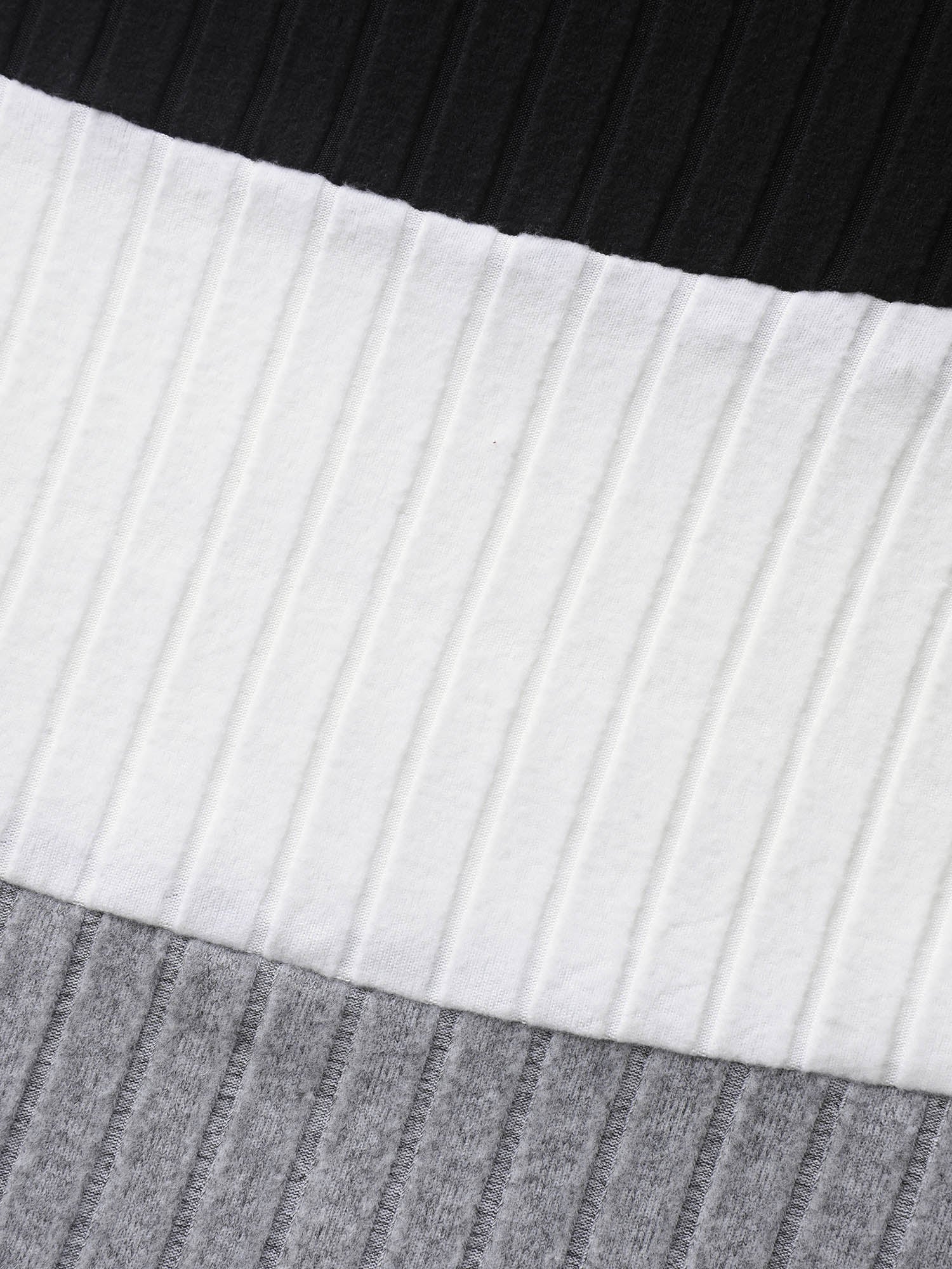 Monochrome Stripes Shoulder Button T-Shirt - Image 6