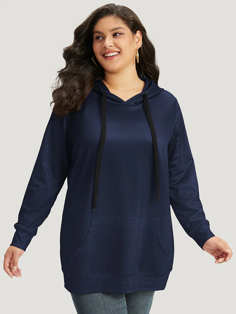 Ombre Pocket Drawstring Hooded Sweatshirt - Image 26