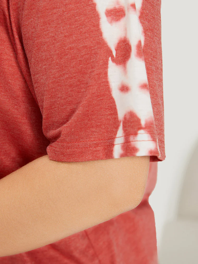 Plain Tie Dye Crew Neck Sleep Top - Image 5
