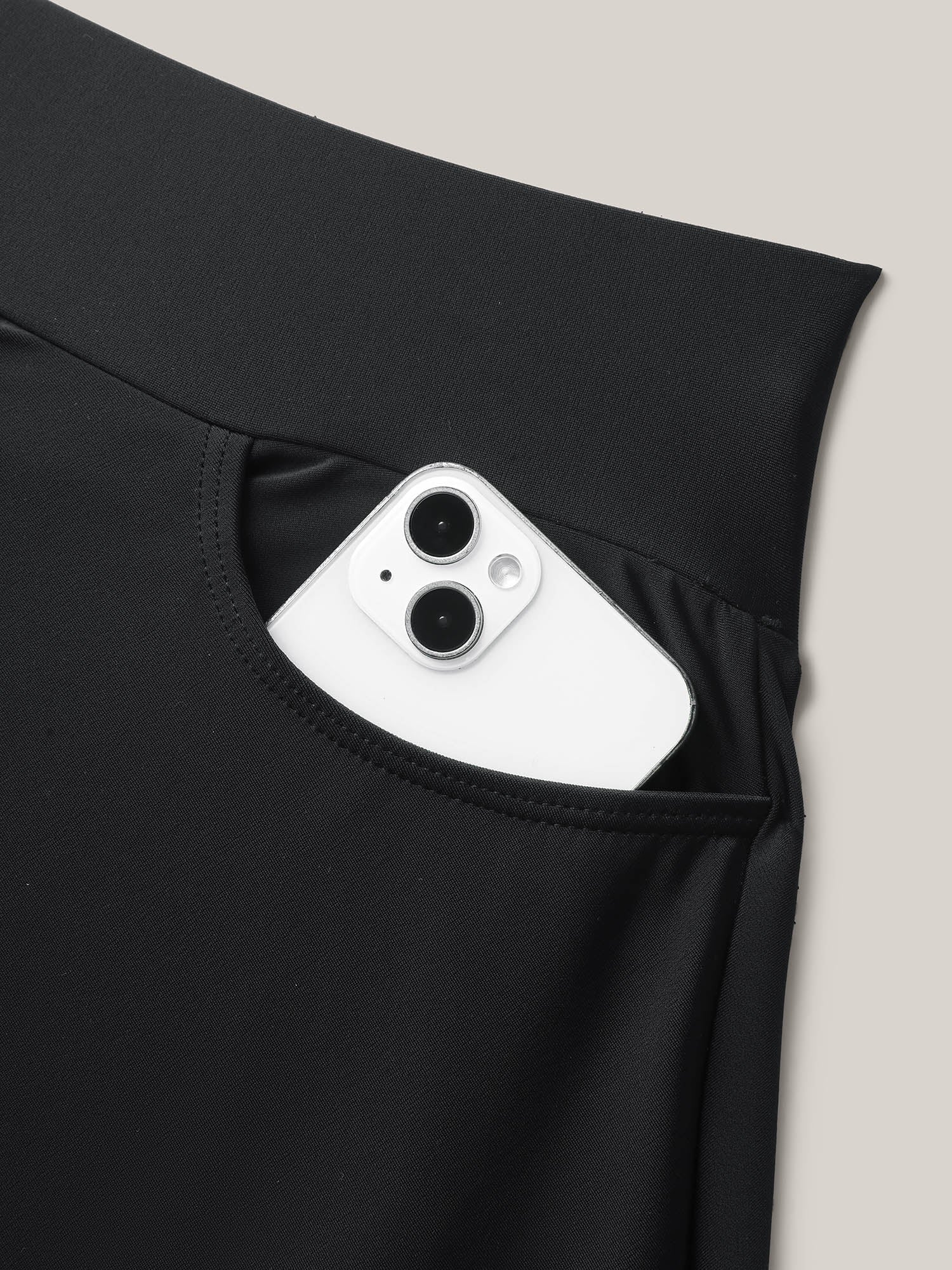Pleated Pockets Plain Swim Skirt - Image 6