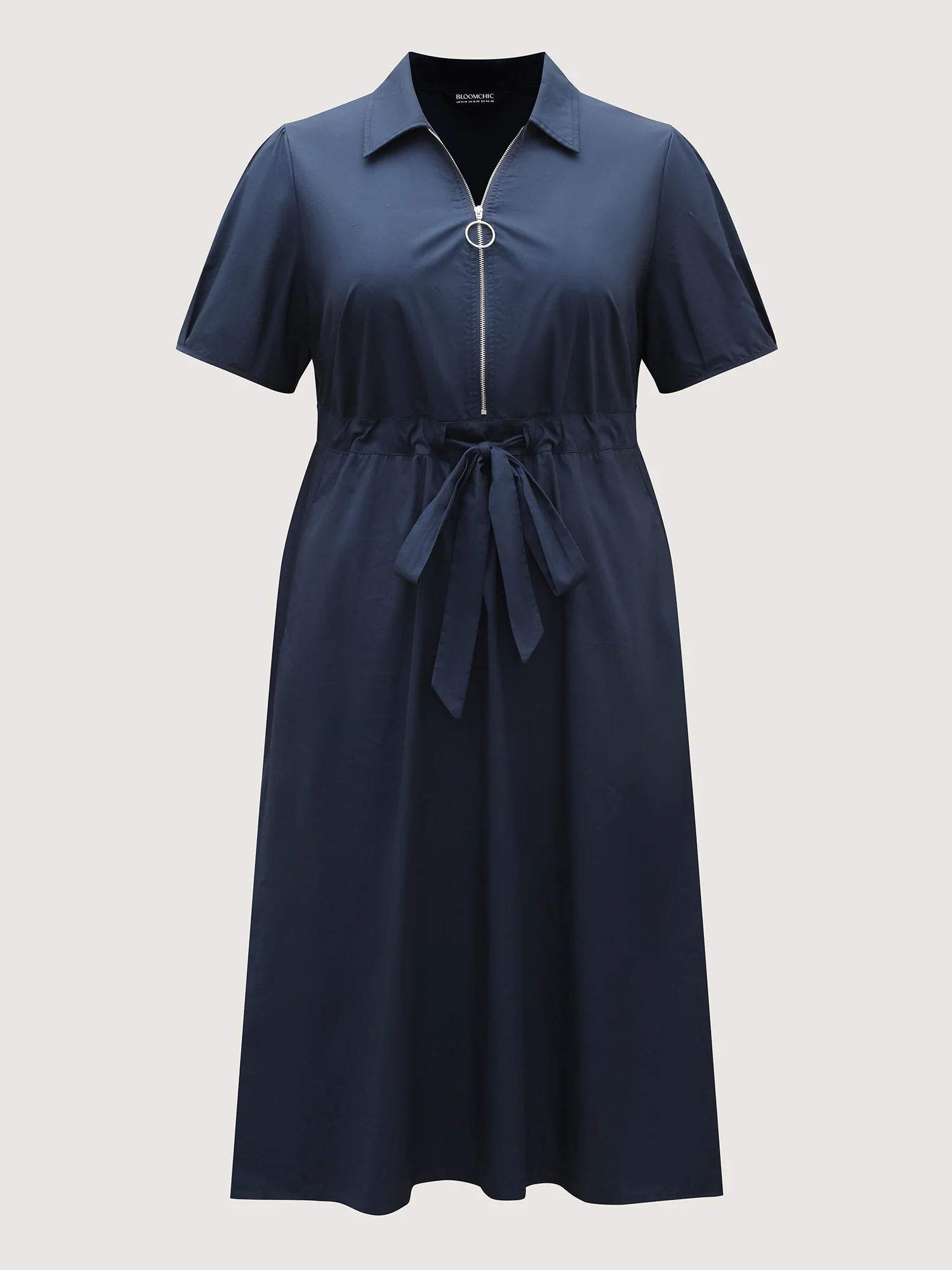 Pure Cotton Glide Lock Zipper Midi Dress - Image 7
