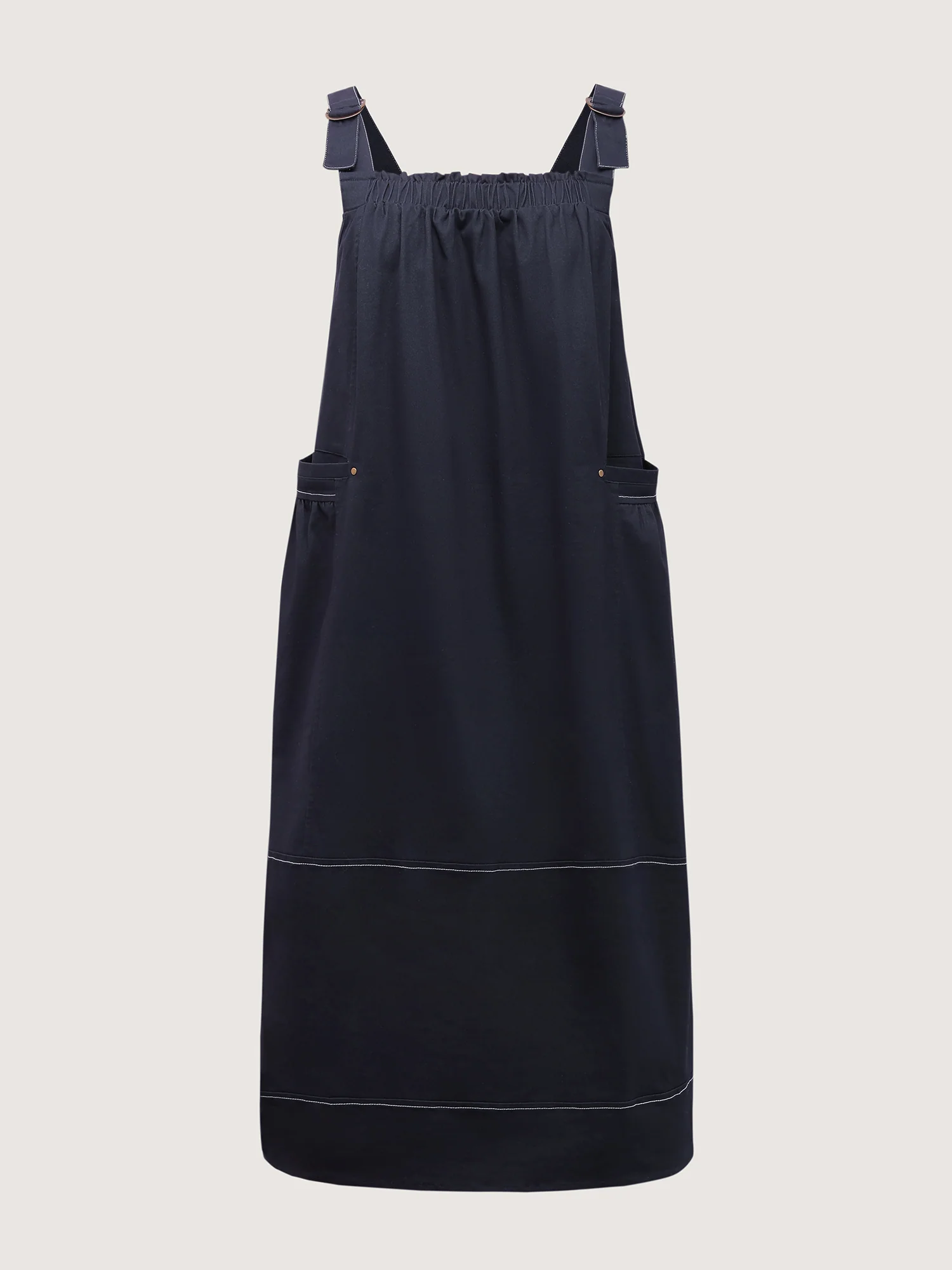 Pure Cotton Overall Adjustable Midi Dress - Image 7