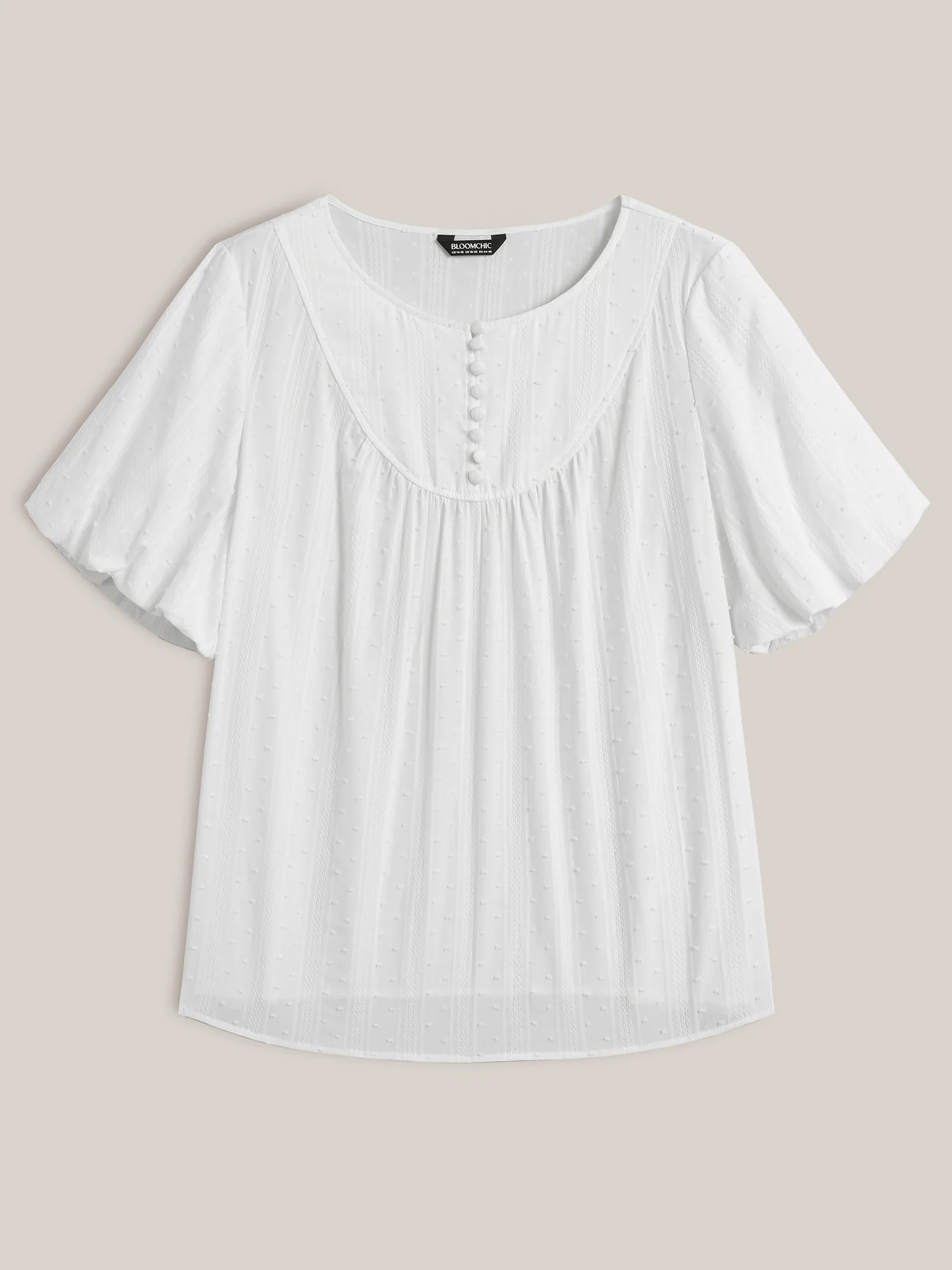Pure Cotton Puff Sleeve Button Blouse - Image 7
