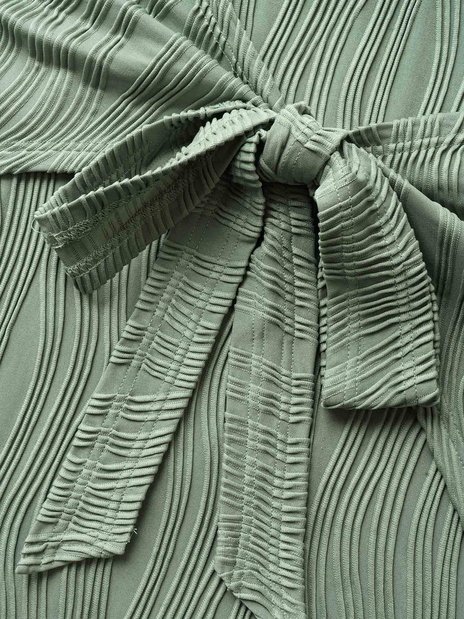 Round Neck Pit Strip Tie Knot Dress - Image 5