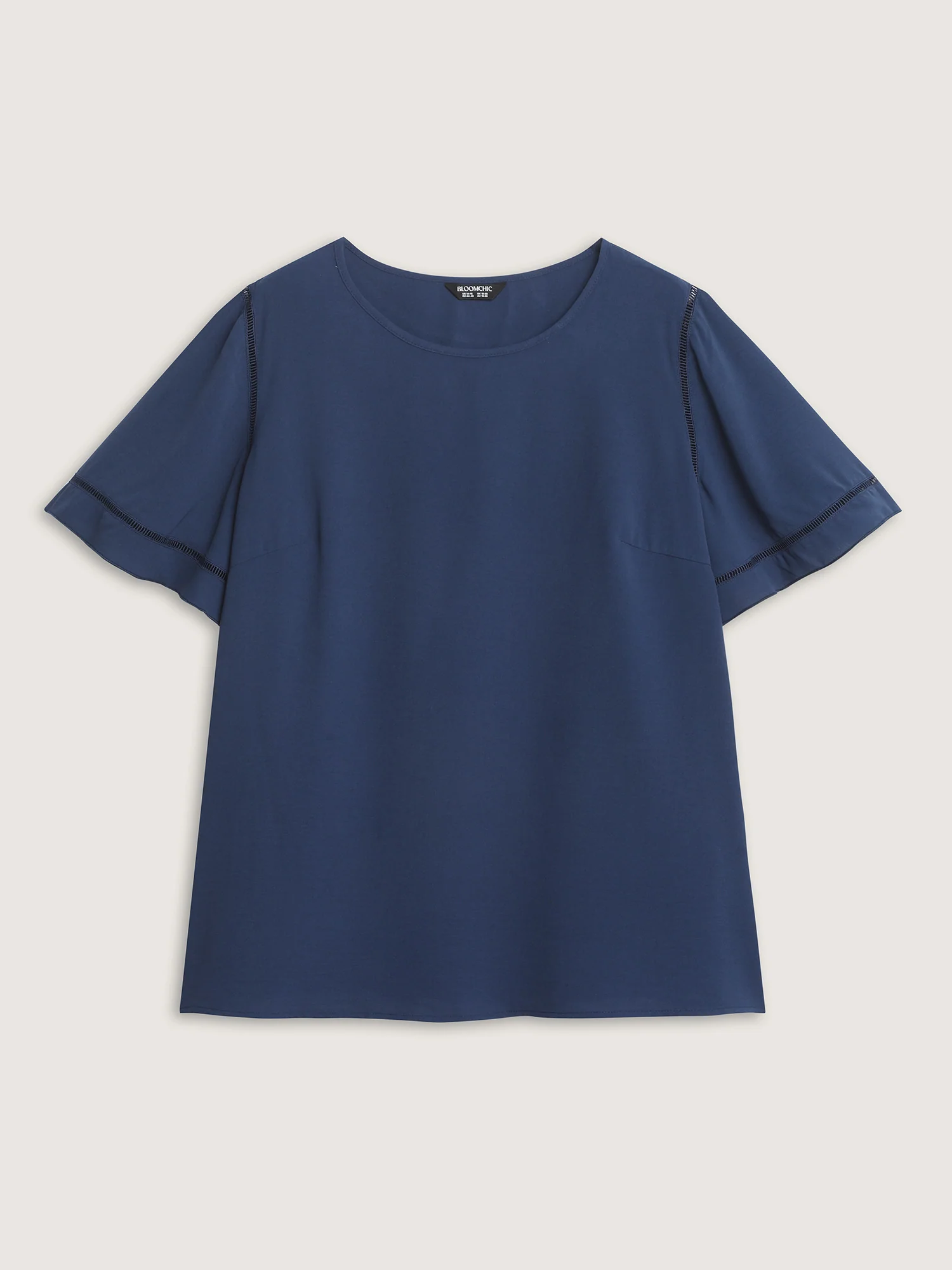 Ruffled Sleeve Round Neck Blouse - Image 7