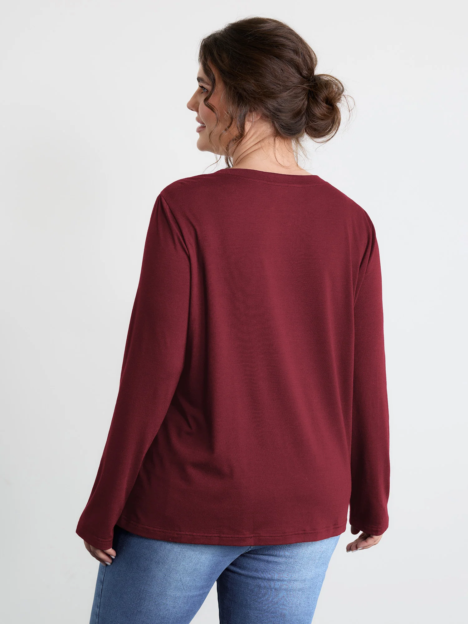 Sequin Cord Embroidered Tree Round Neck T-Shirt - Image 11