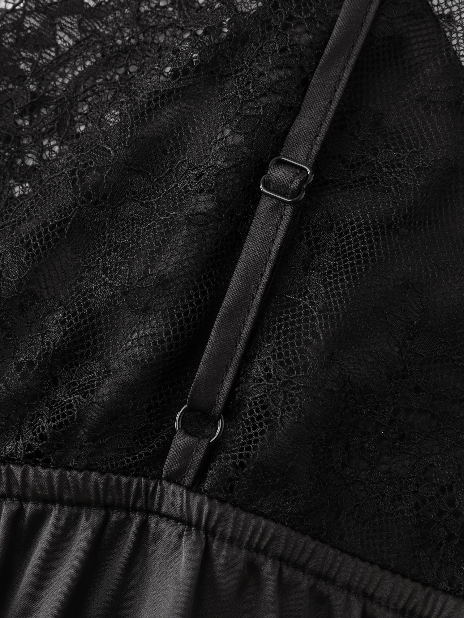 Sheer Lace Trim High Slit Sleep Dress - Image 5