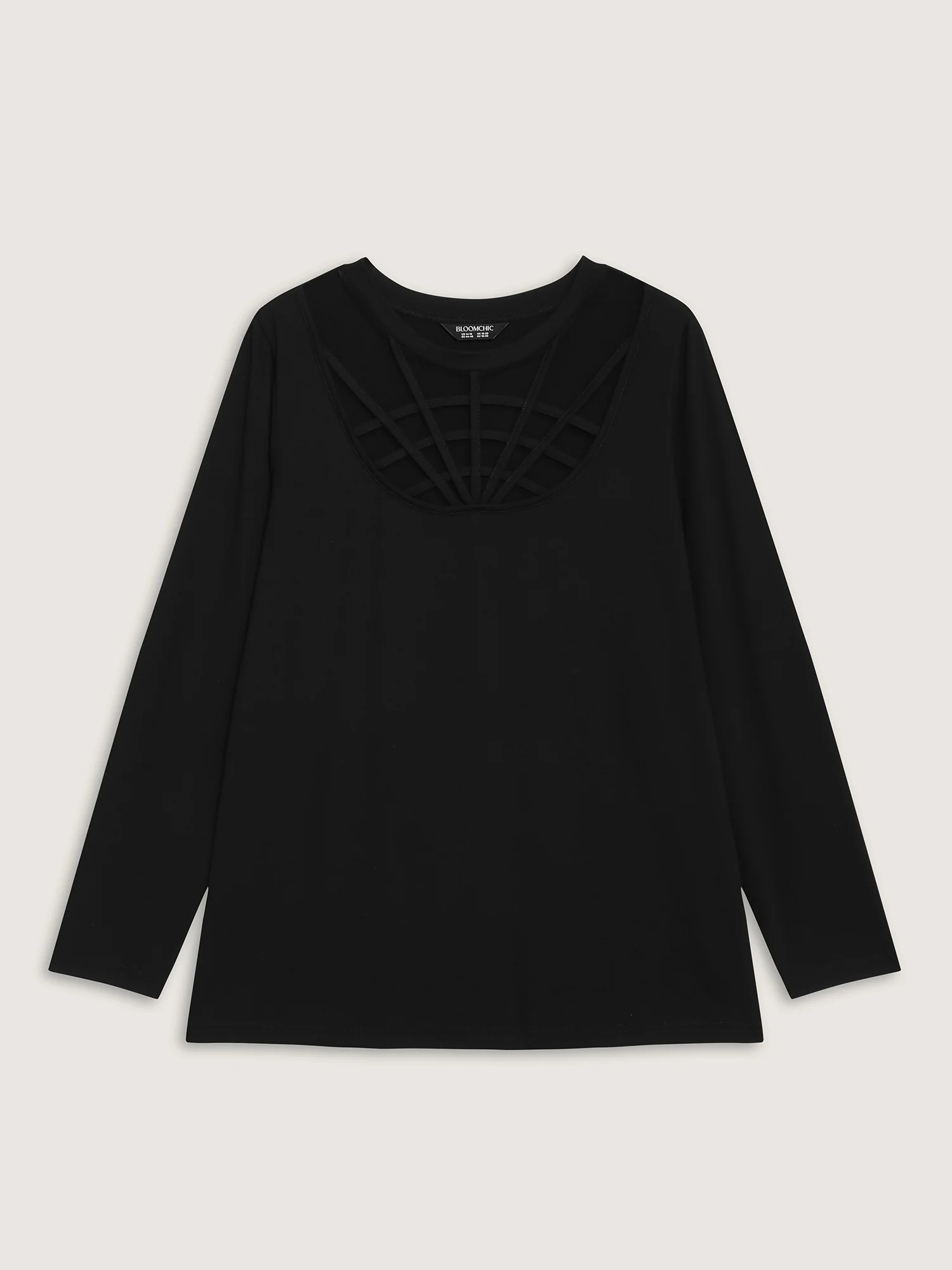 Spiderweb Cut-Out Neckline Fitted T-Shirt - Image 6
