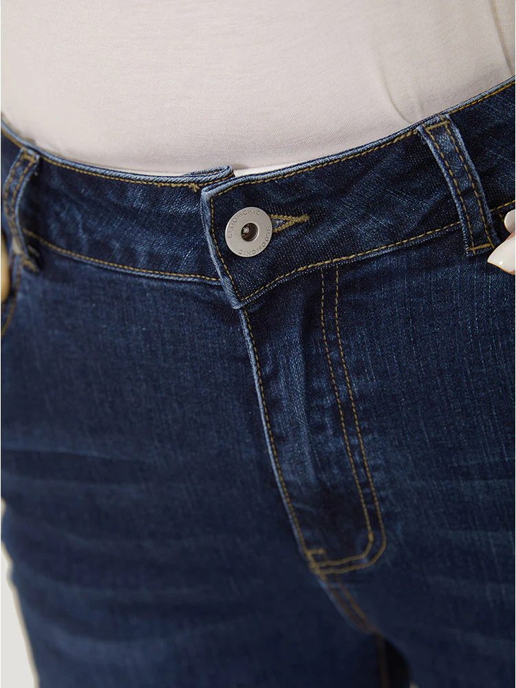 Straight Leg Very Stretchy Raw Hem Jeans - Image 12