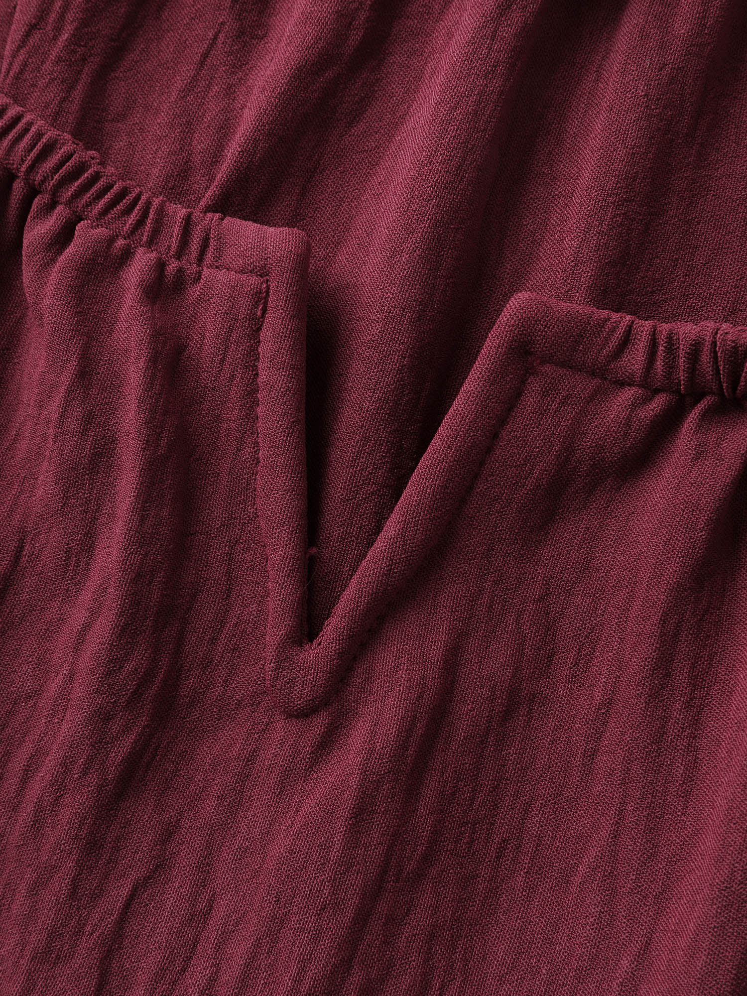 Stretchy Neckline Waist-Cinched Solid Blouse - Image 5