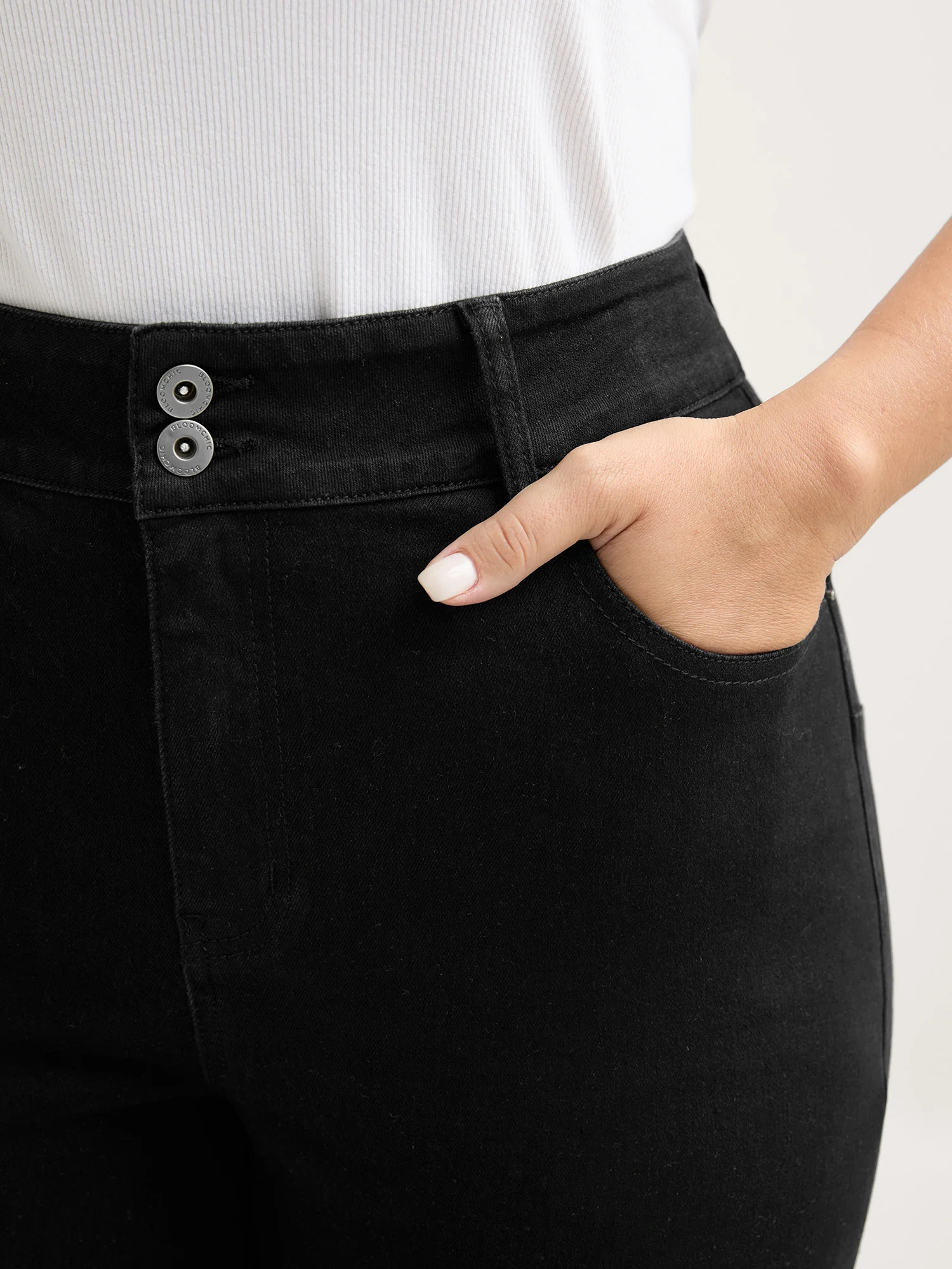 Stretchy Wide Waistband Skinny-Fit Jeans - Image 3