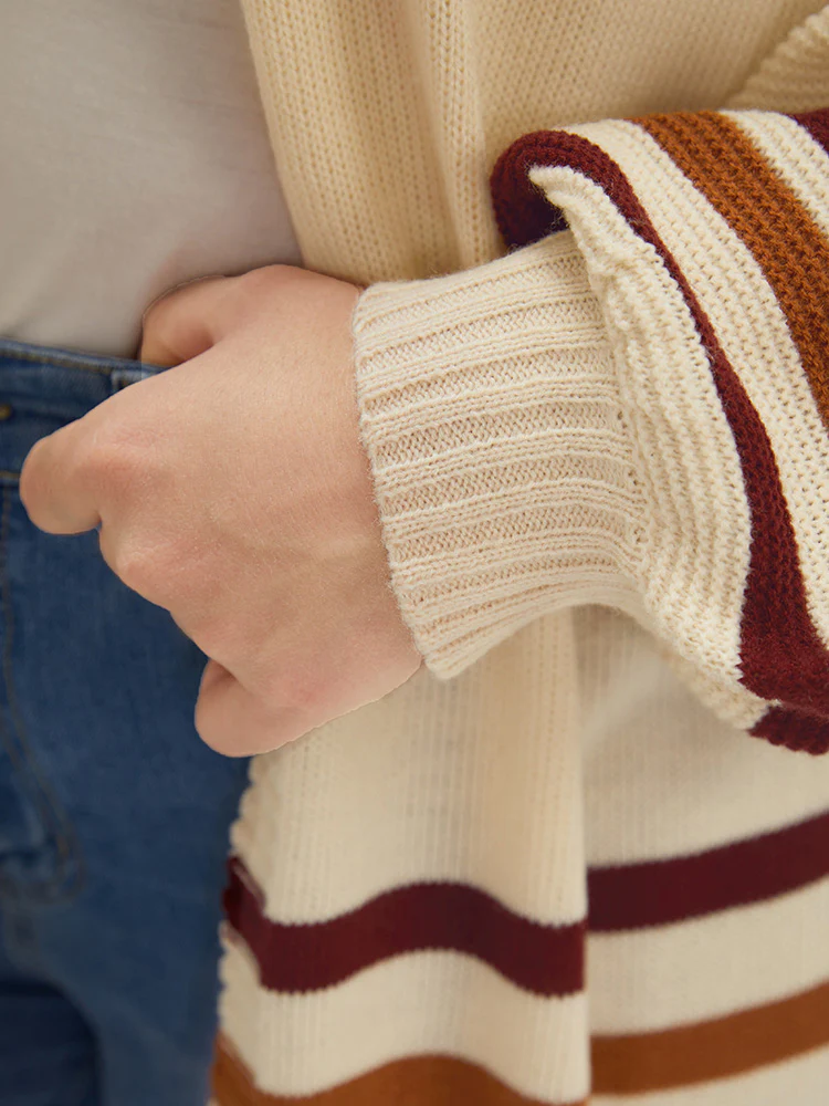Striped Contrast Open Front Cardigan - Image 7