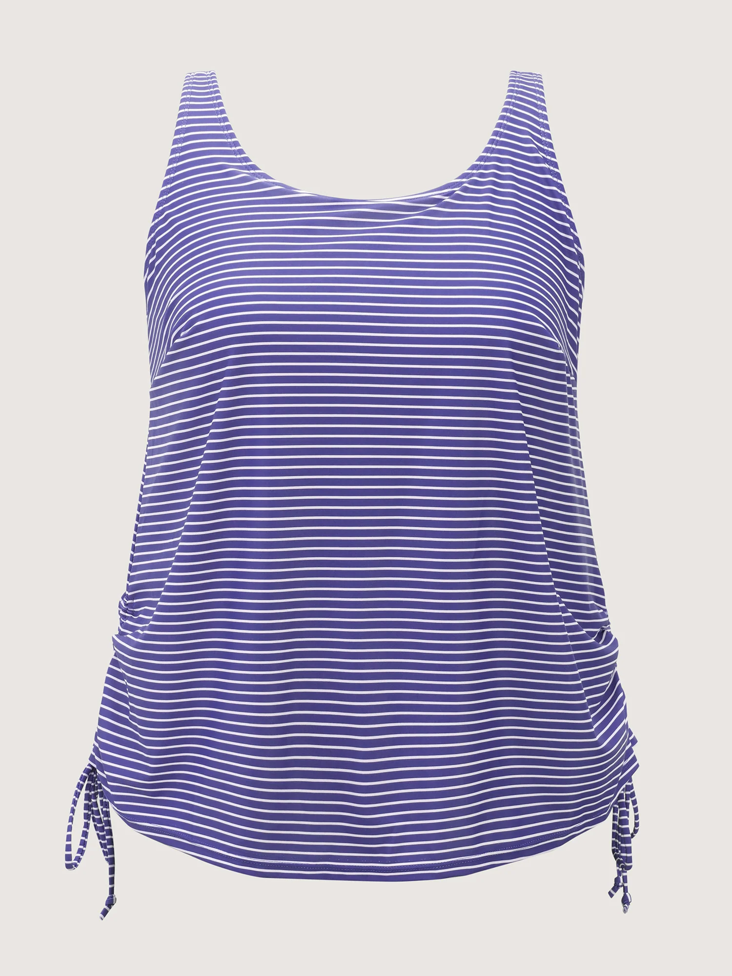 Striped Non-Removable Cups Swim Top - Image 38