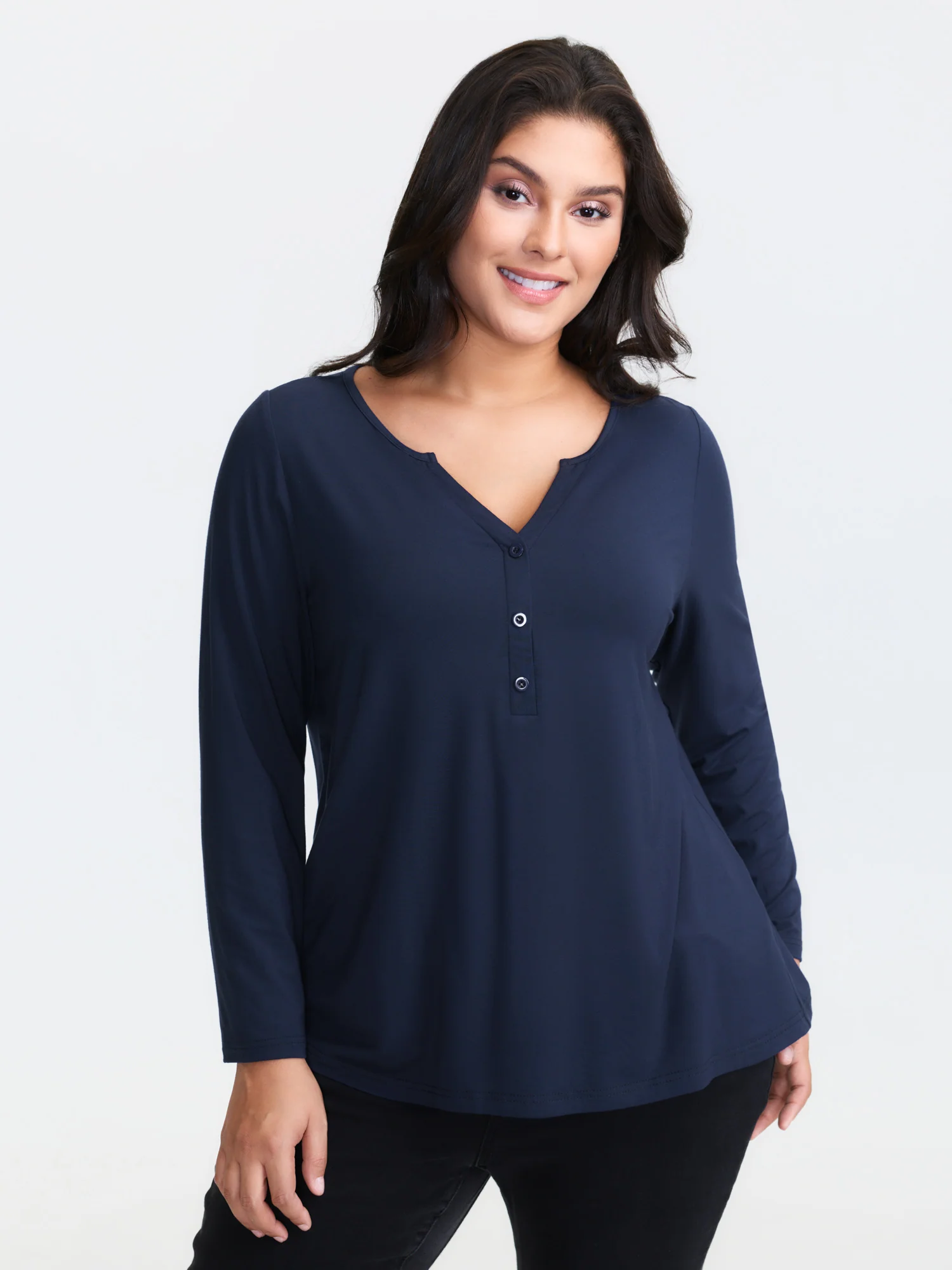 Supersoft Button Placket Solid T-Shirt - Image 7