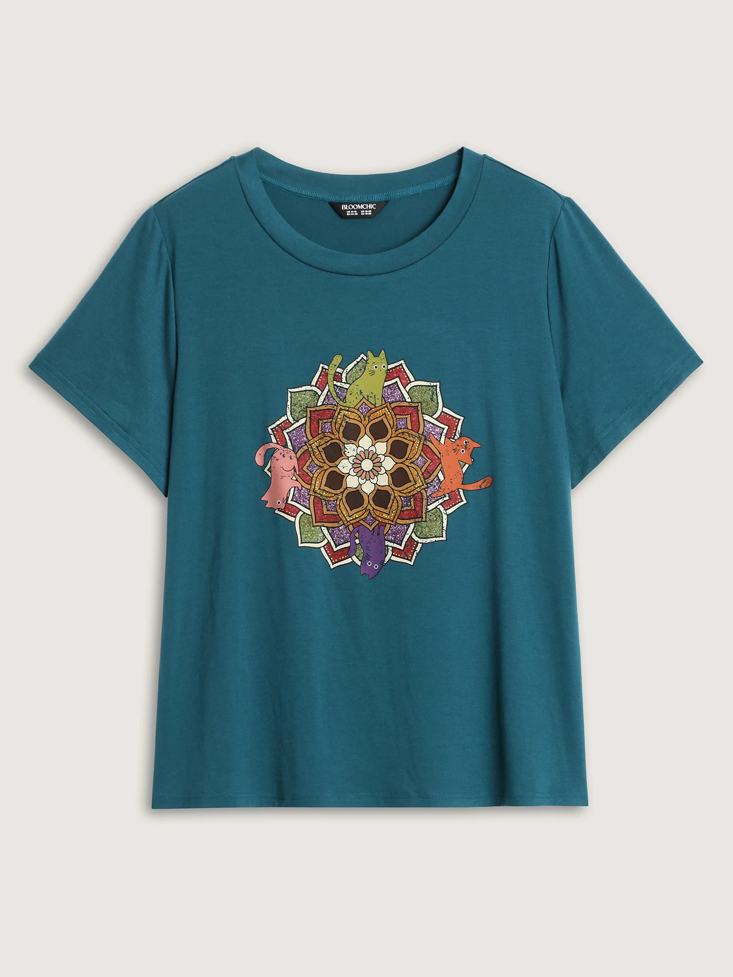 Supersoft Colorful Cats Print T-Shirt - Image 6