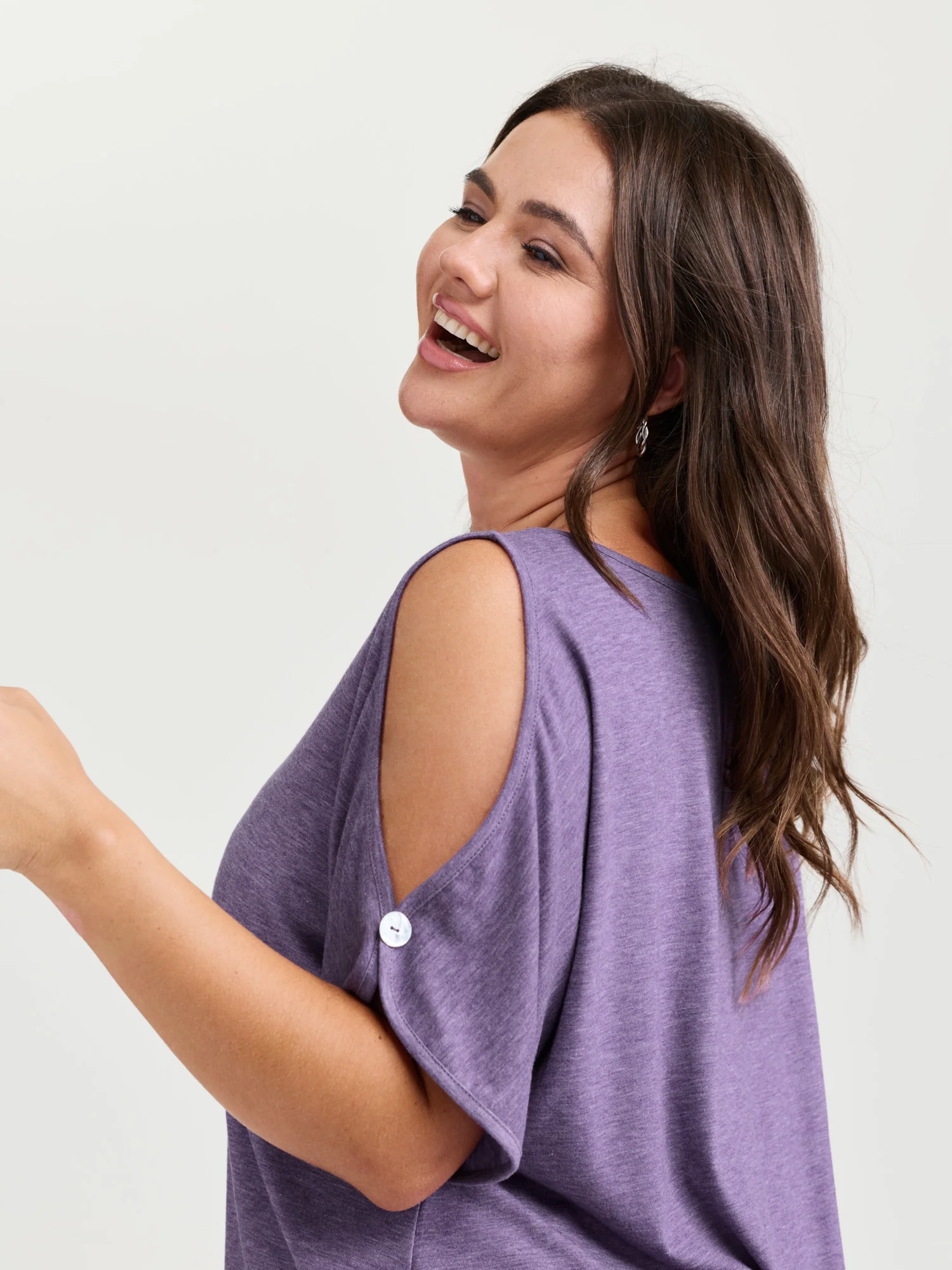 Supersoft Cut-Out Shouolder T-Shirt - Image 2