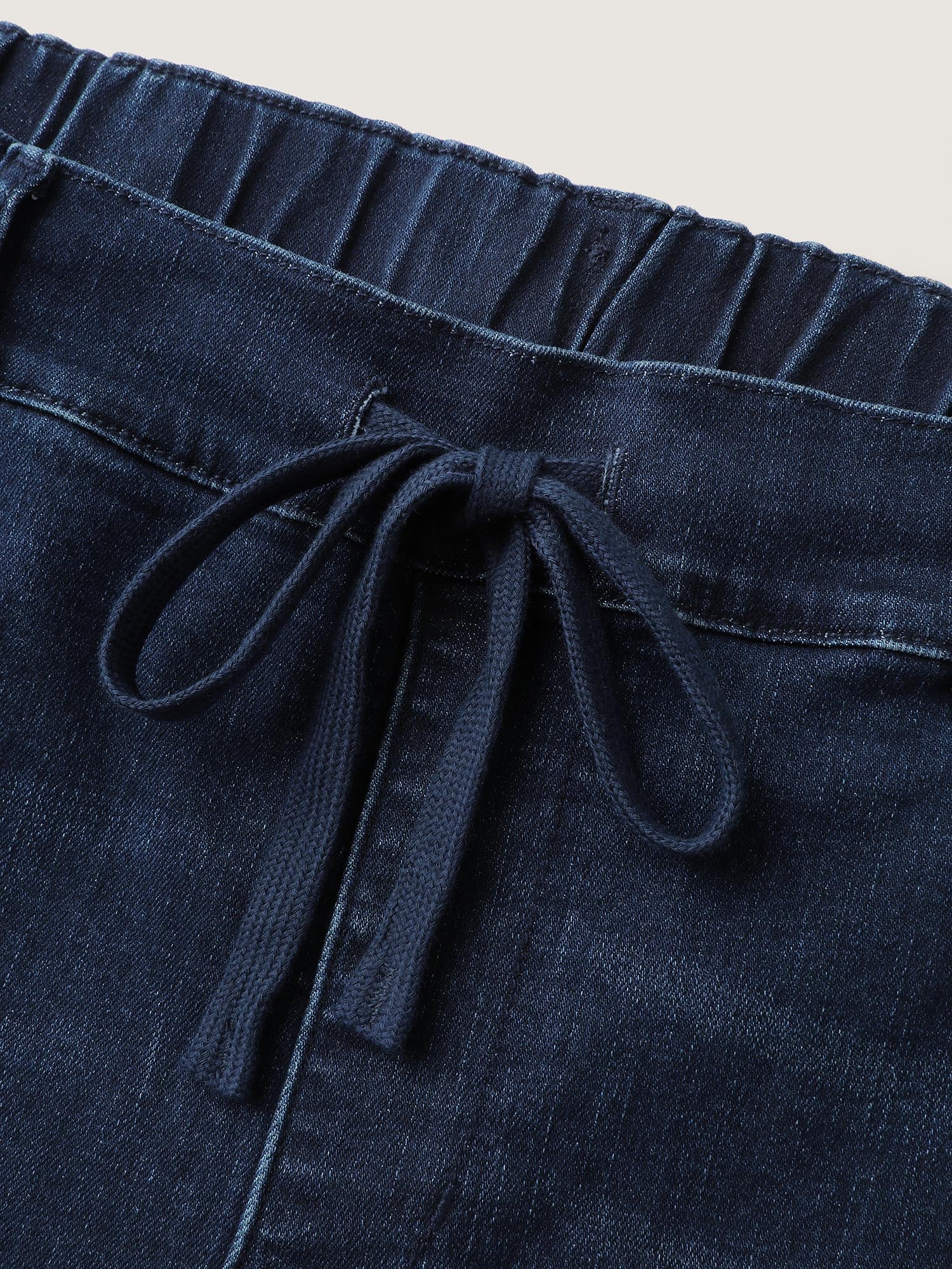 Supersoft Elastic Waistband Drawstring Straight Leg Jeans - Image 6