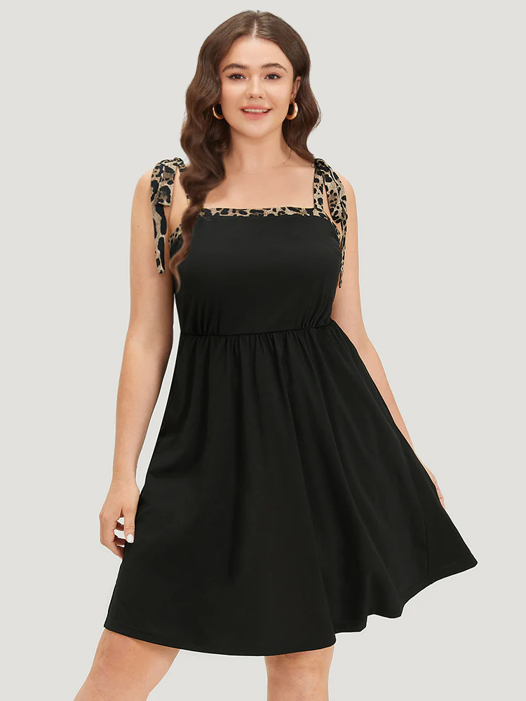 Supersoft Essentials Leopard Patchwork Elastic Waist Pocket Cami Dress - Image 5