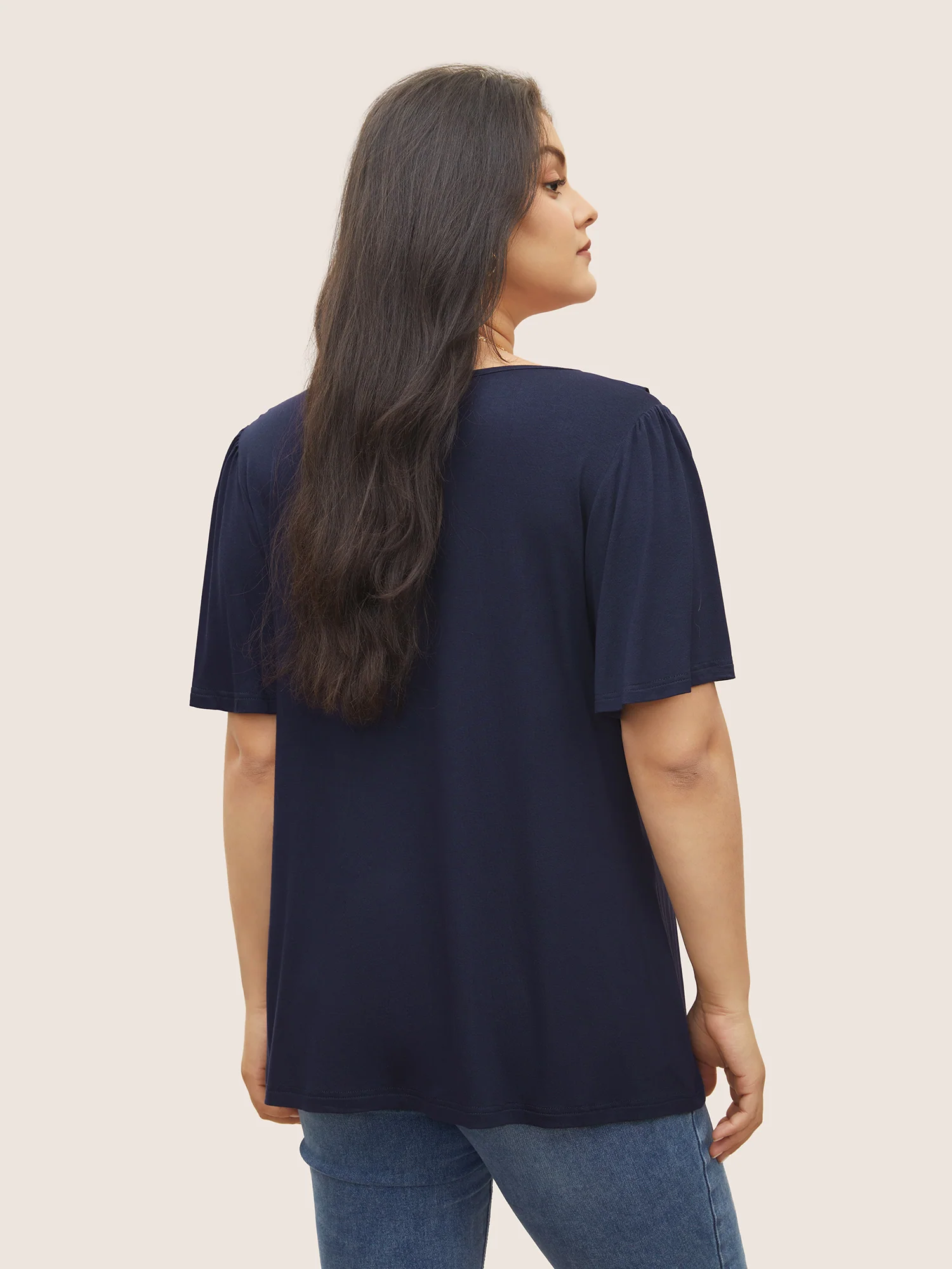 Supersoft Essentials Solid Ruffle Trim T-shirt - Image 2
