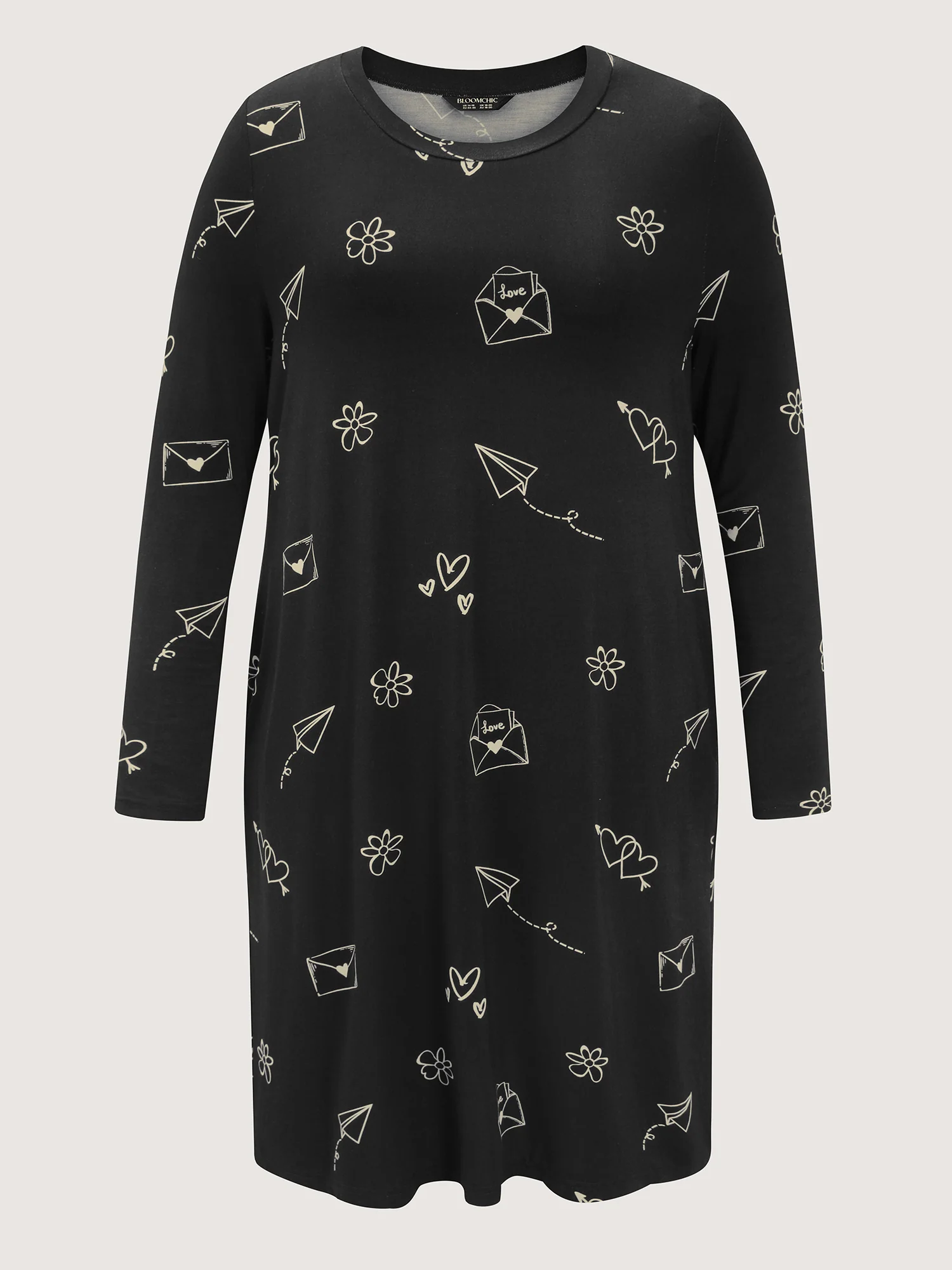 Supersoft Love Letter Print Sleep Dress - Image 8