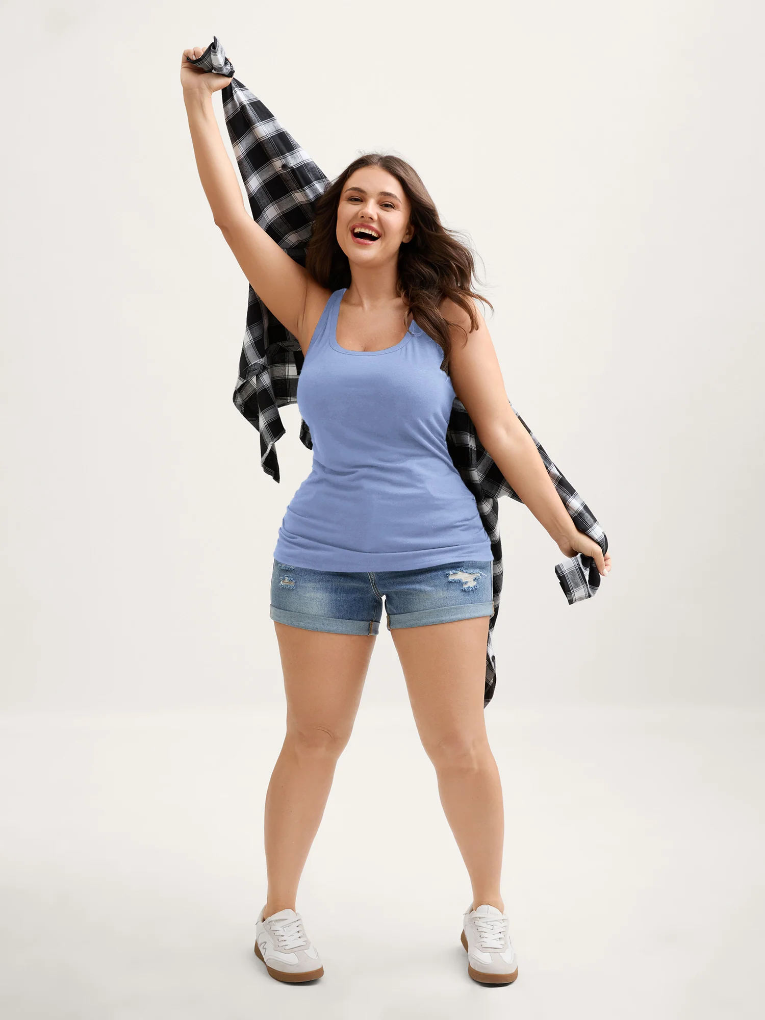 Supportive Bra Pleated Fitted Tank Top - Image 25