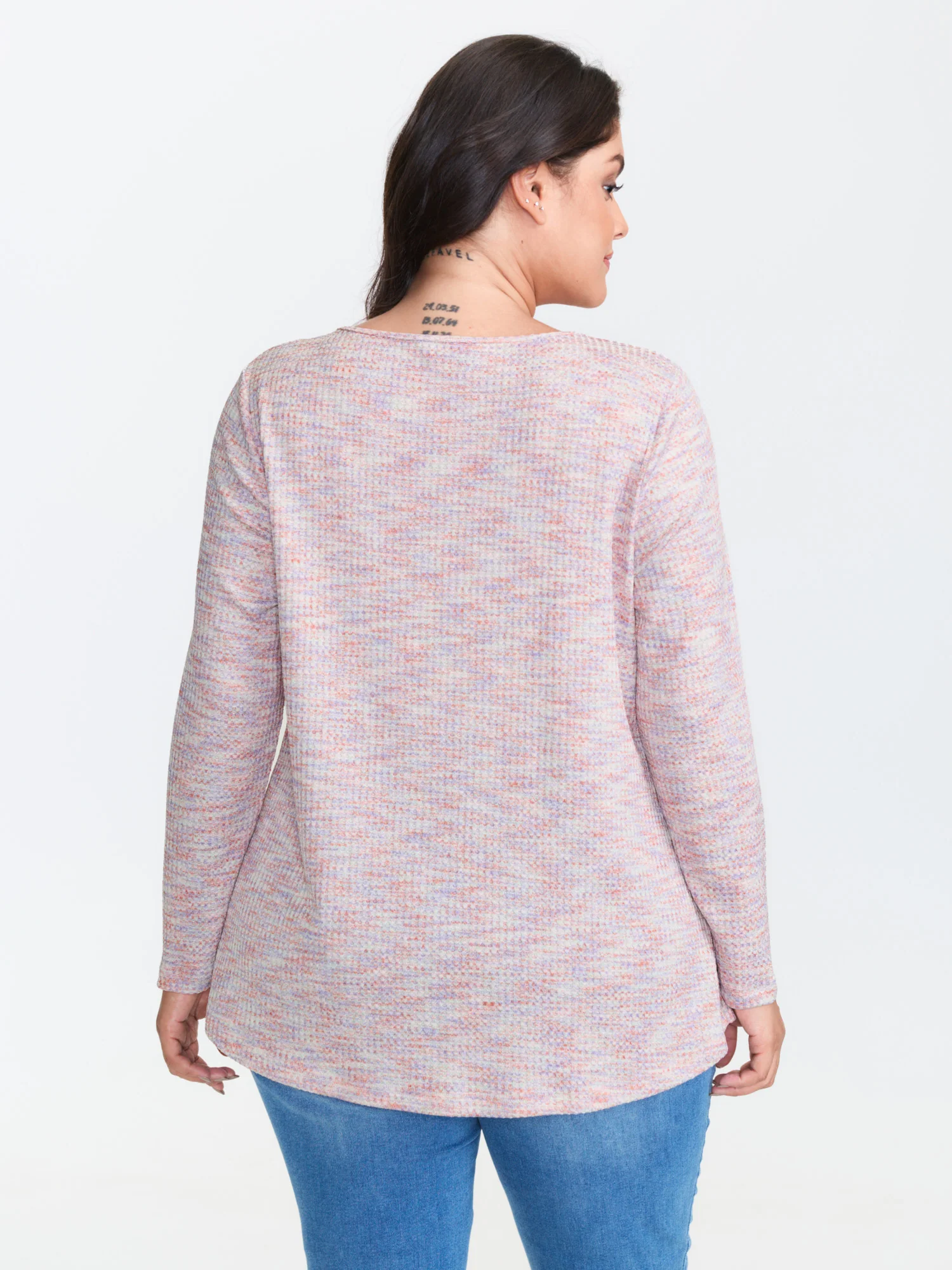 Textured Knit Pleated Neckline Top - Image 18