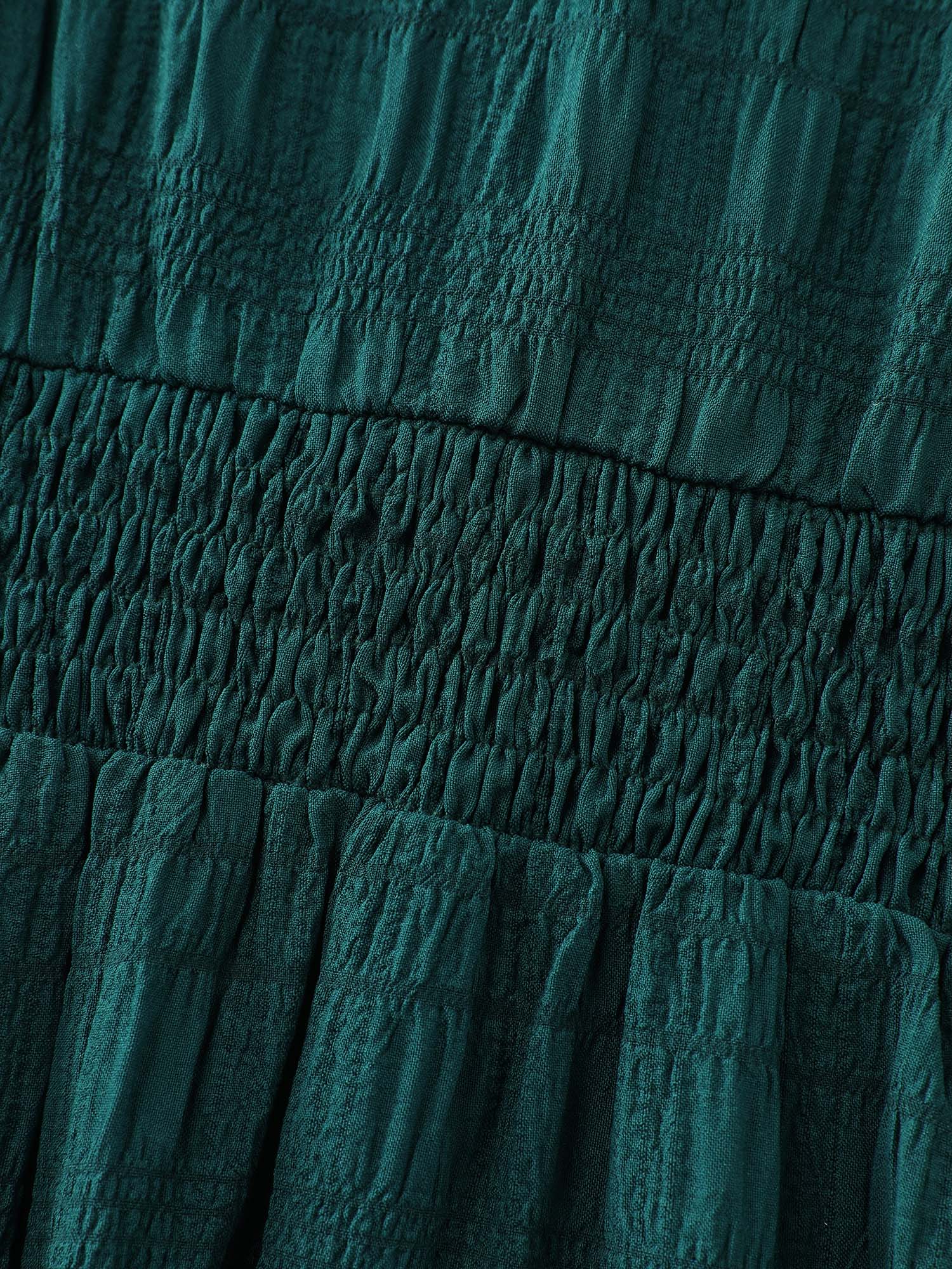 Textured Triangular Cinched-Waist Tiered Maxi Dress - Image 7