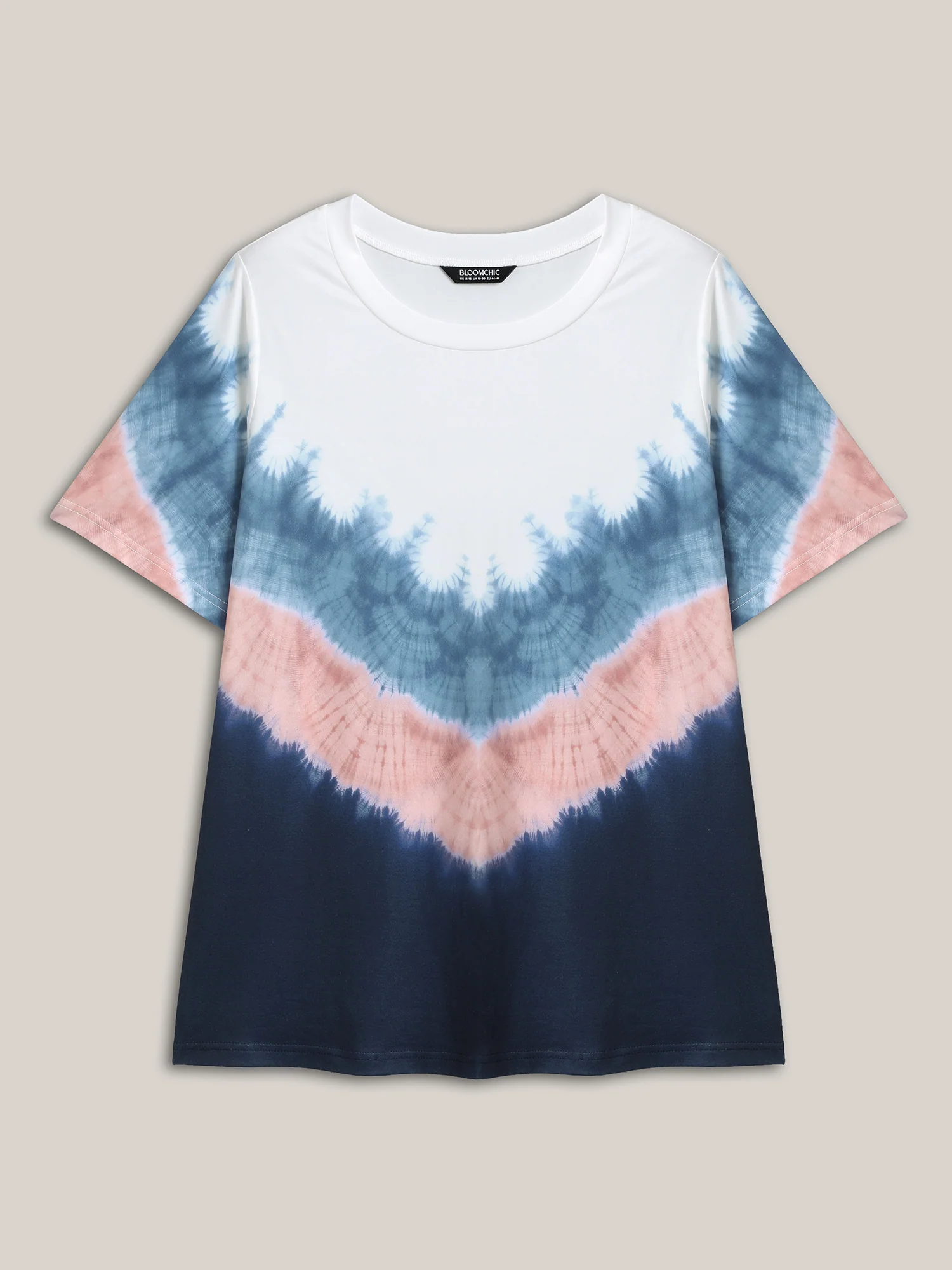 Tie-Dye Print Round Neck T-Shirt - Image 6
