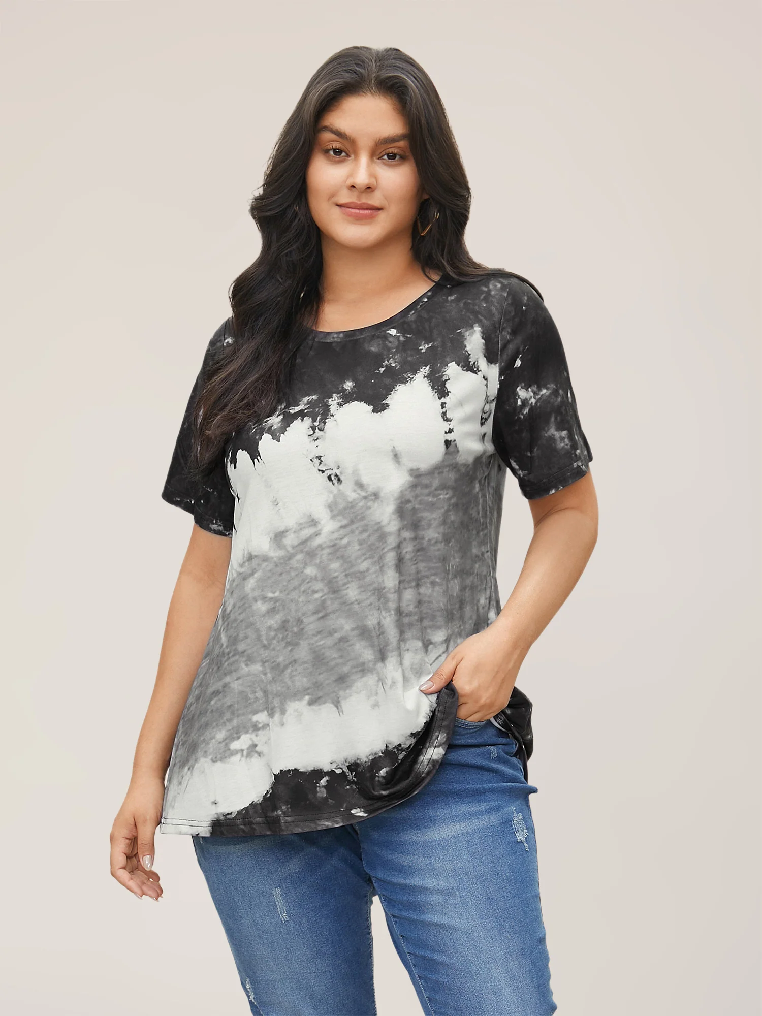 Tie Dye Round Neck T-shirt - Image 7