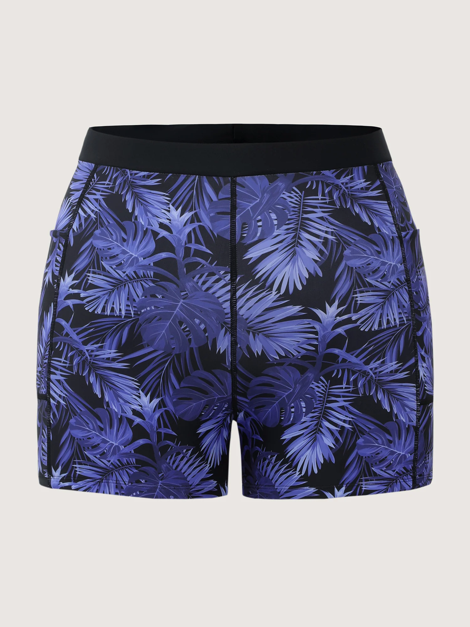 Tropical Print Colorblock Swim Bottoms - Image 5
