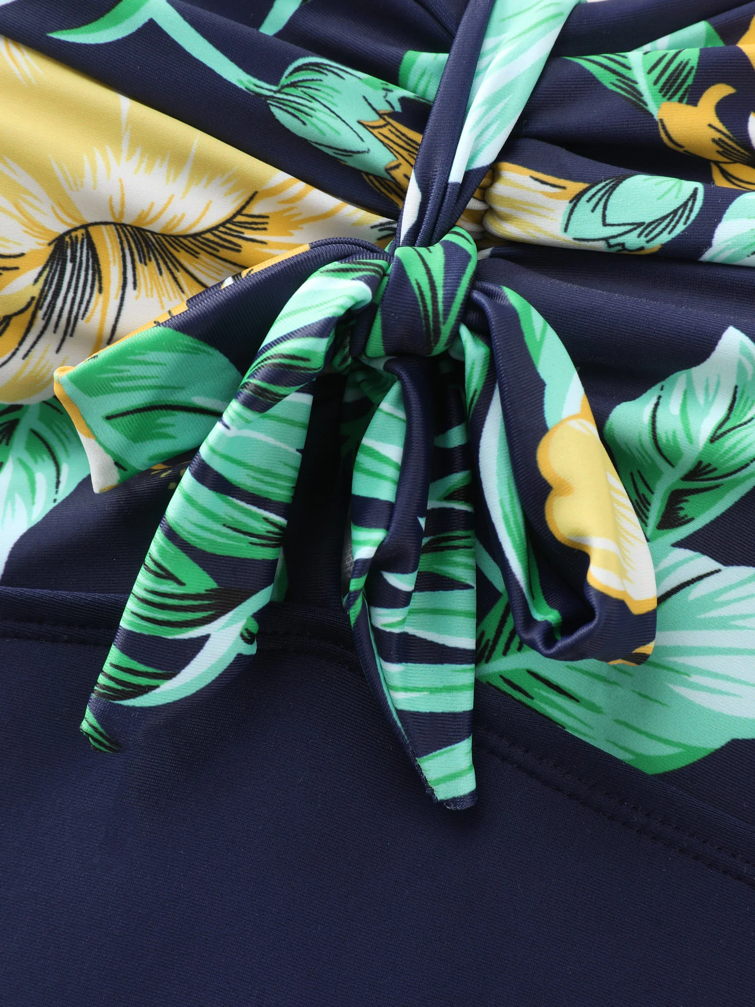 Tropical Print One Piece Swimsuit Sarong Set - Image 9